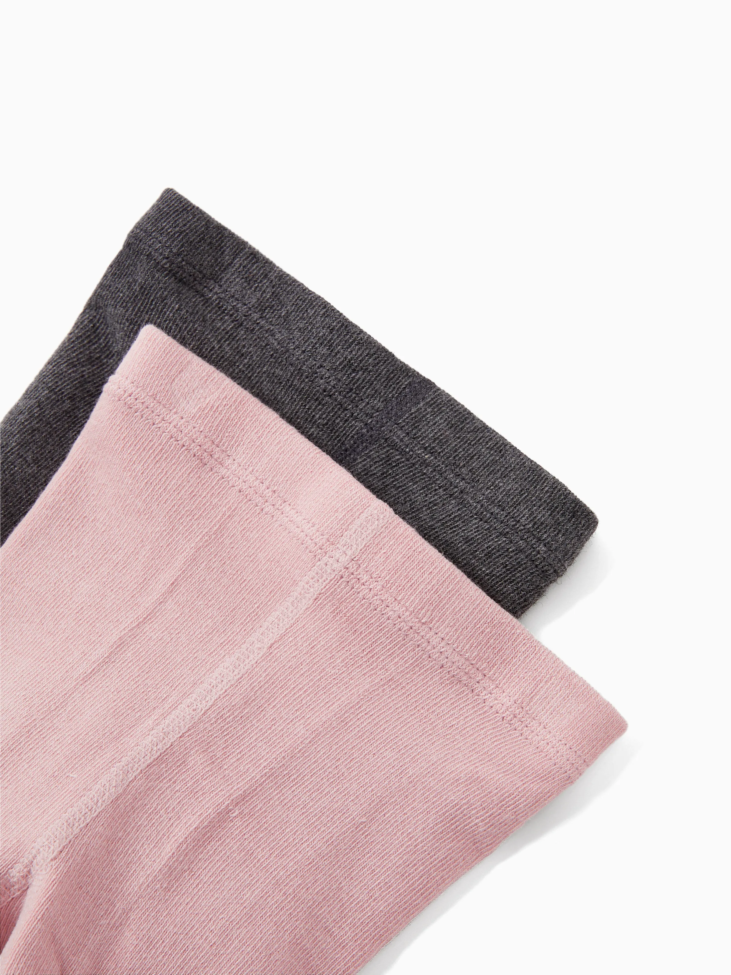 2-Pack Baby/Toddler Girl Embroidered Childlike Socks Pink+Gray - Image 4