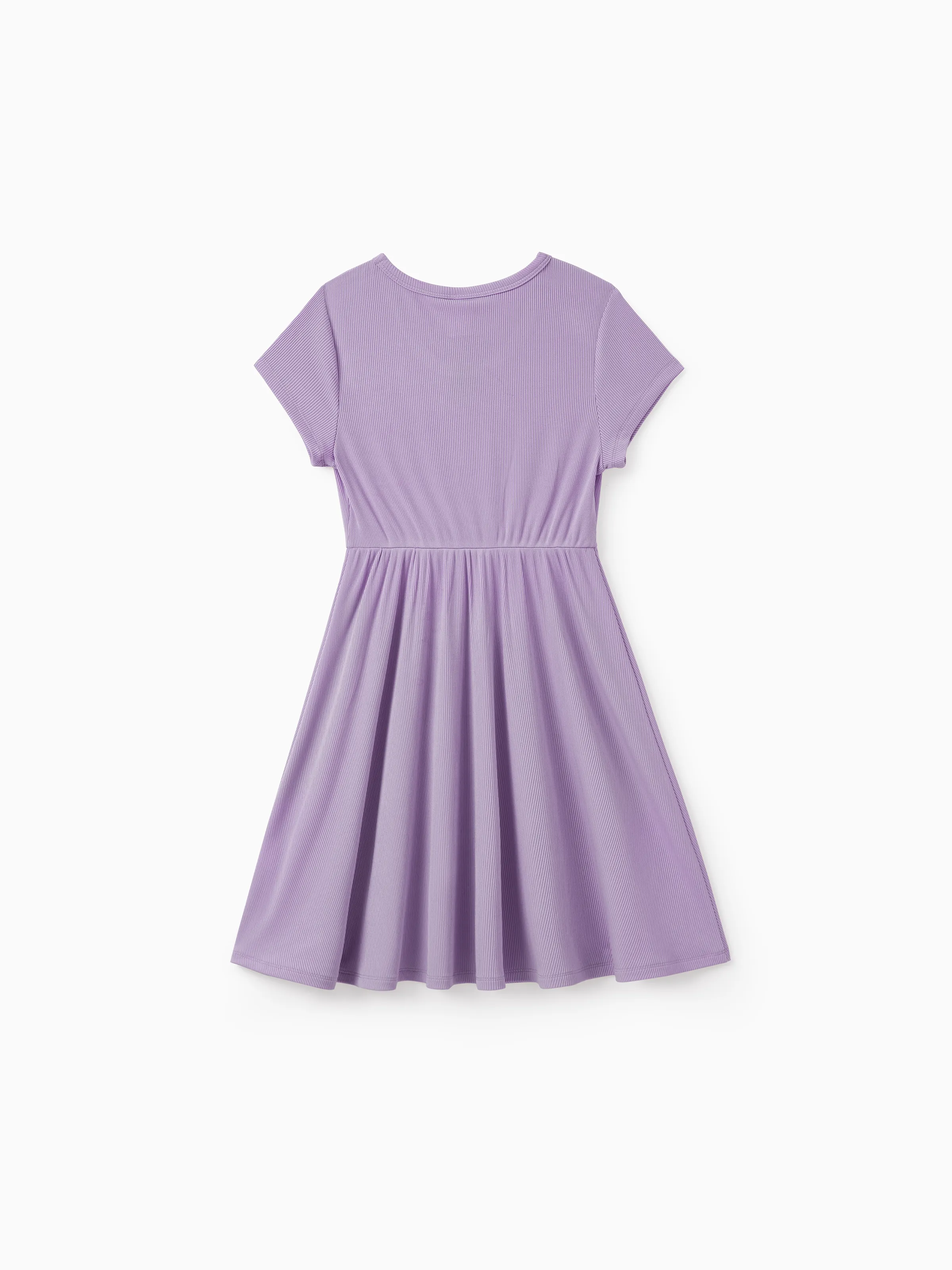 2-Pack Toddler/Kid Girl Printed & Solid Causal Dress Purple - Image 4