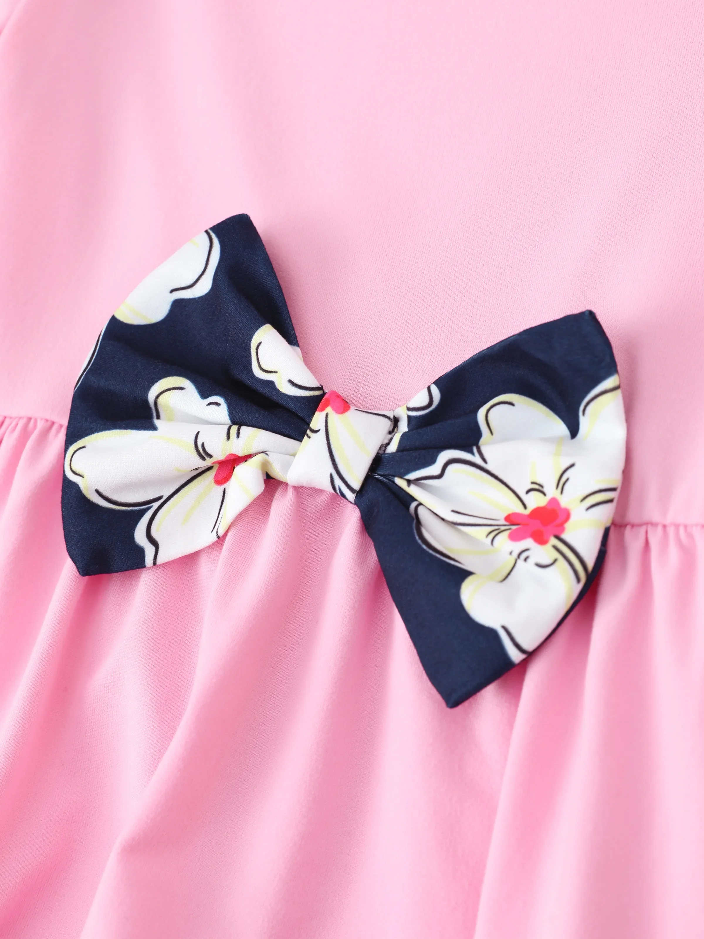 2-piece Kid Girl Bowknot Ruffled Long-sleeves Tee and Flower Allover Print Pants Pink - Image 11