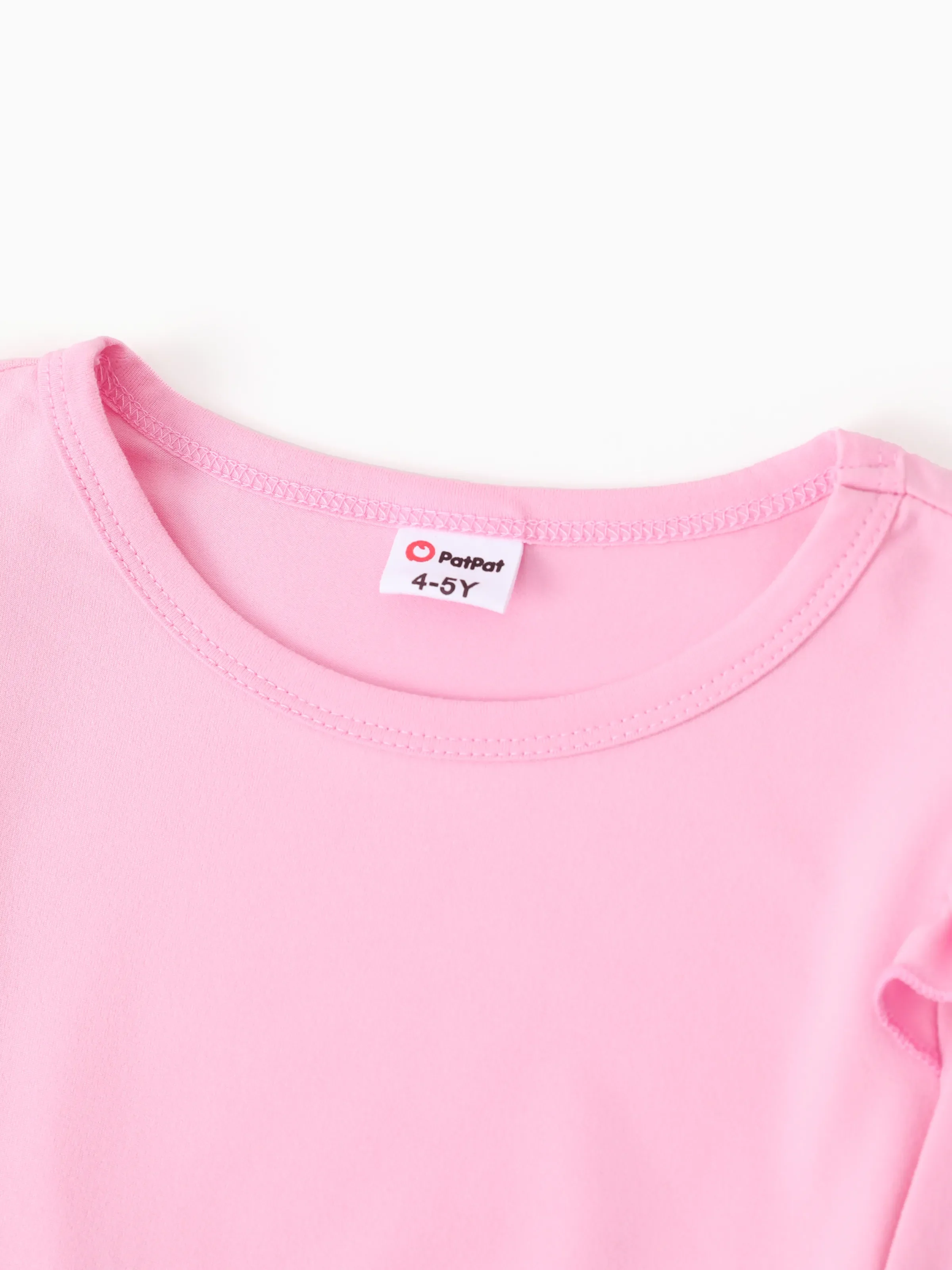 2-piece Kid Girl Bowknot Ruffled Long-sleeves Tee and Flower Allover Print Pants Pink - Image 7