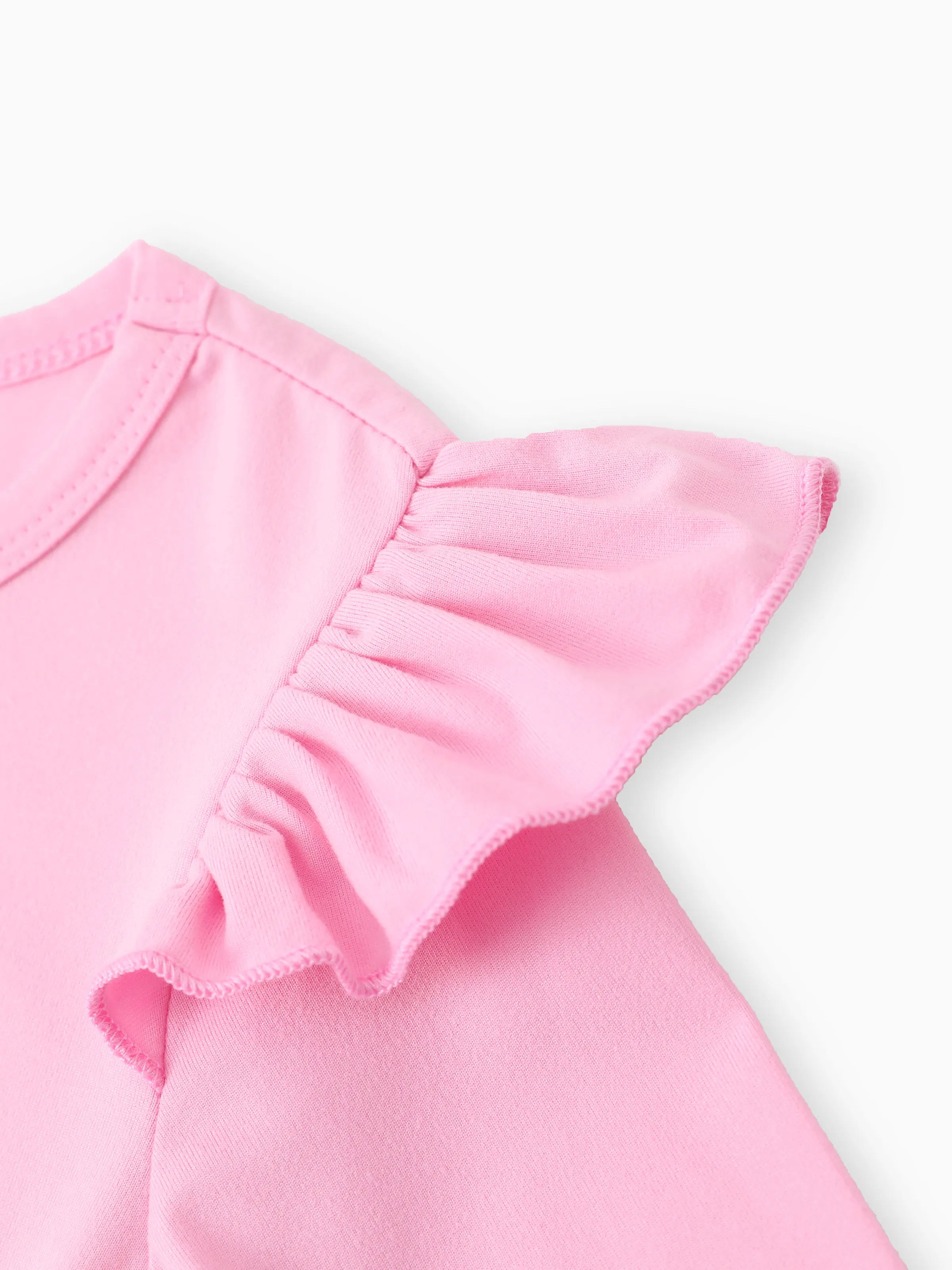2-piece Kid Girl Bowknot Ruffled Long-sleeves Tee and Flower Allover Print Pants Pink - Image 9