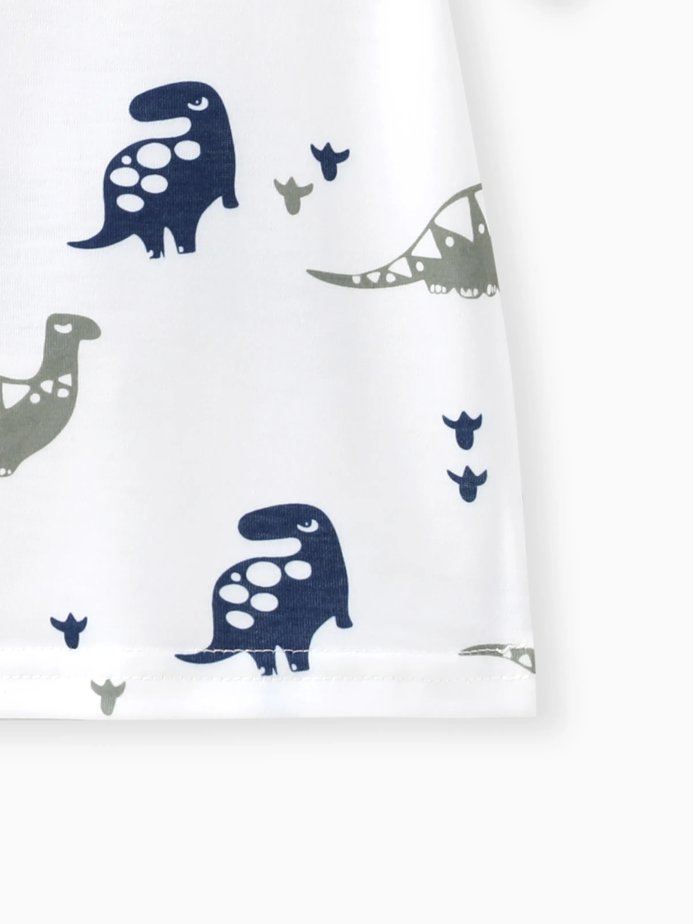 2pcs Baby Boy All Over Dinosaur Print Short-sleeve Tee and Solid Shorts Set Army green - Image 7