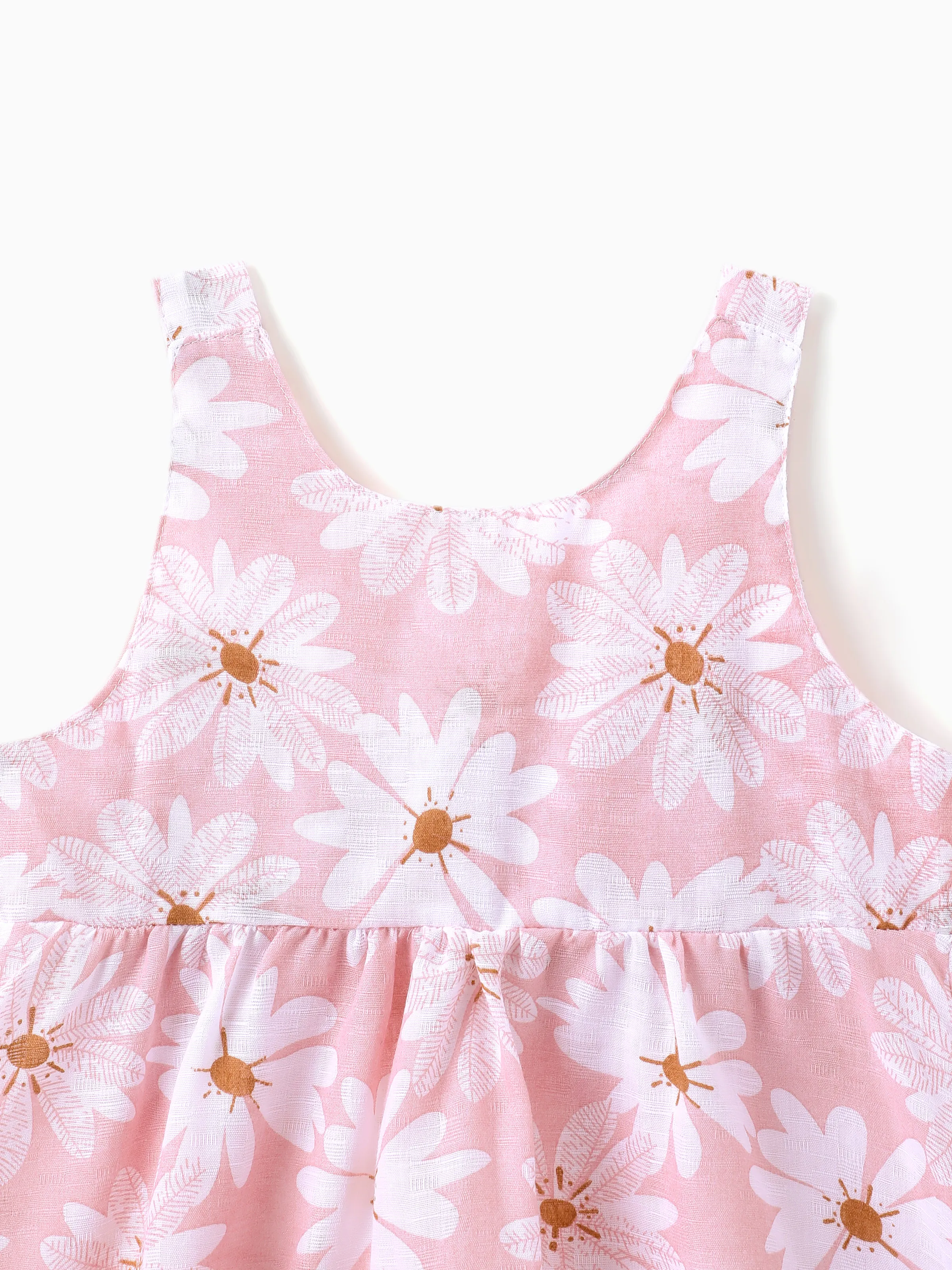 2pcs Baby Girl Little Daisy Bowknot Dress Set Pink - Image 4