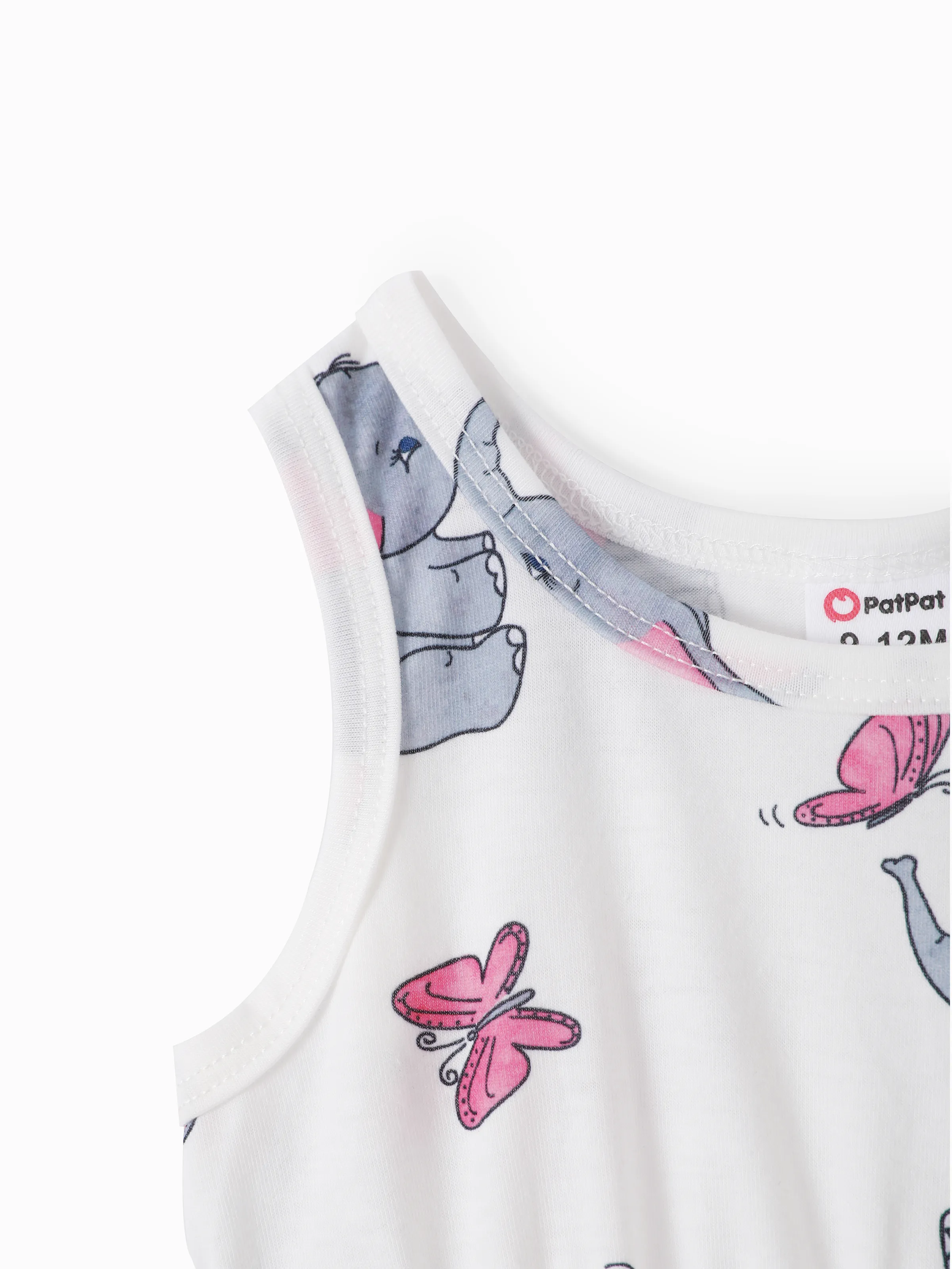 2pcs Baby Girl Pink Cardigan and Elephant Print Dress Set Pink - Image 8