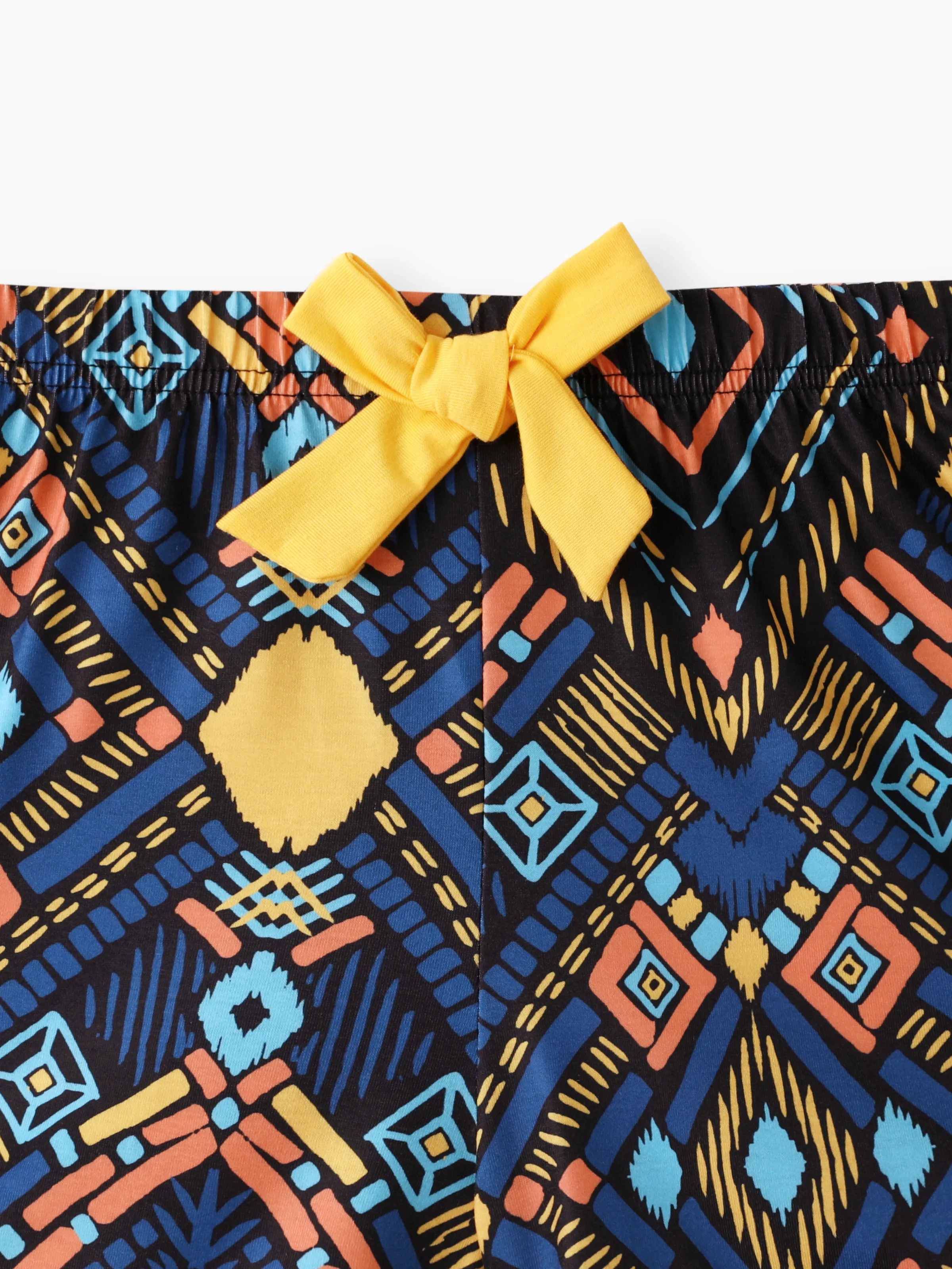 2pcs Kid Girl Yellow Halter Camisole and Bowknot Design Exotic Shorts Set Ginger-2 - Image 11