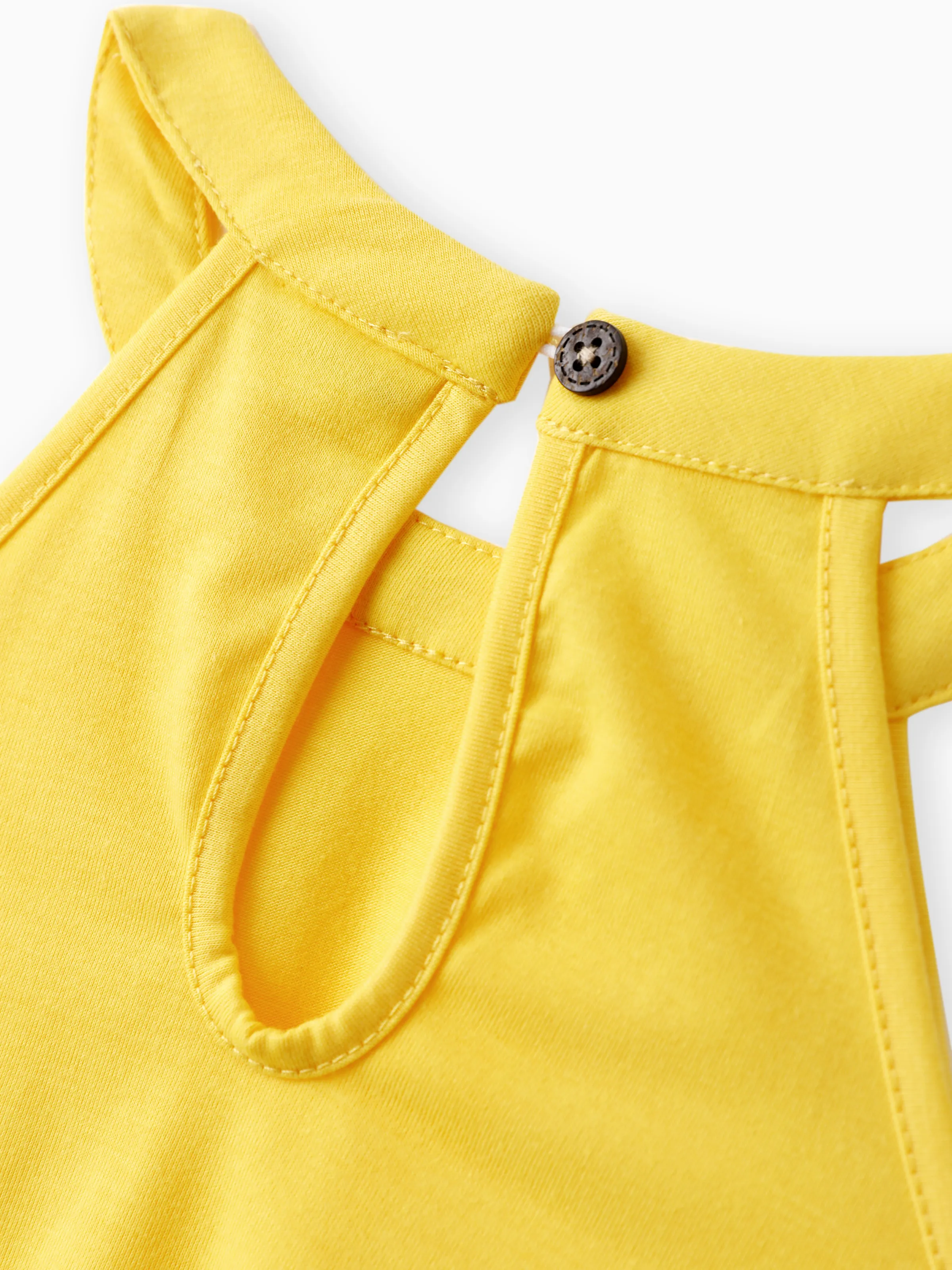 2pcs Kid Girl Yellow Halter Camisole and Bowknot Design Exotic Shorts Set Ginger-2 - Image 6