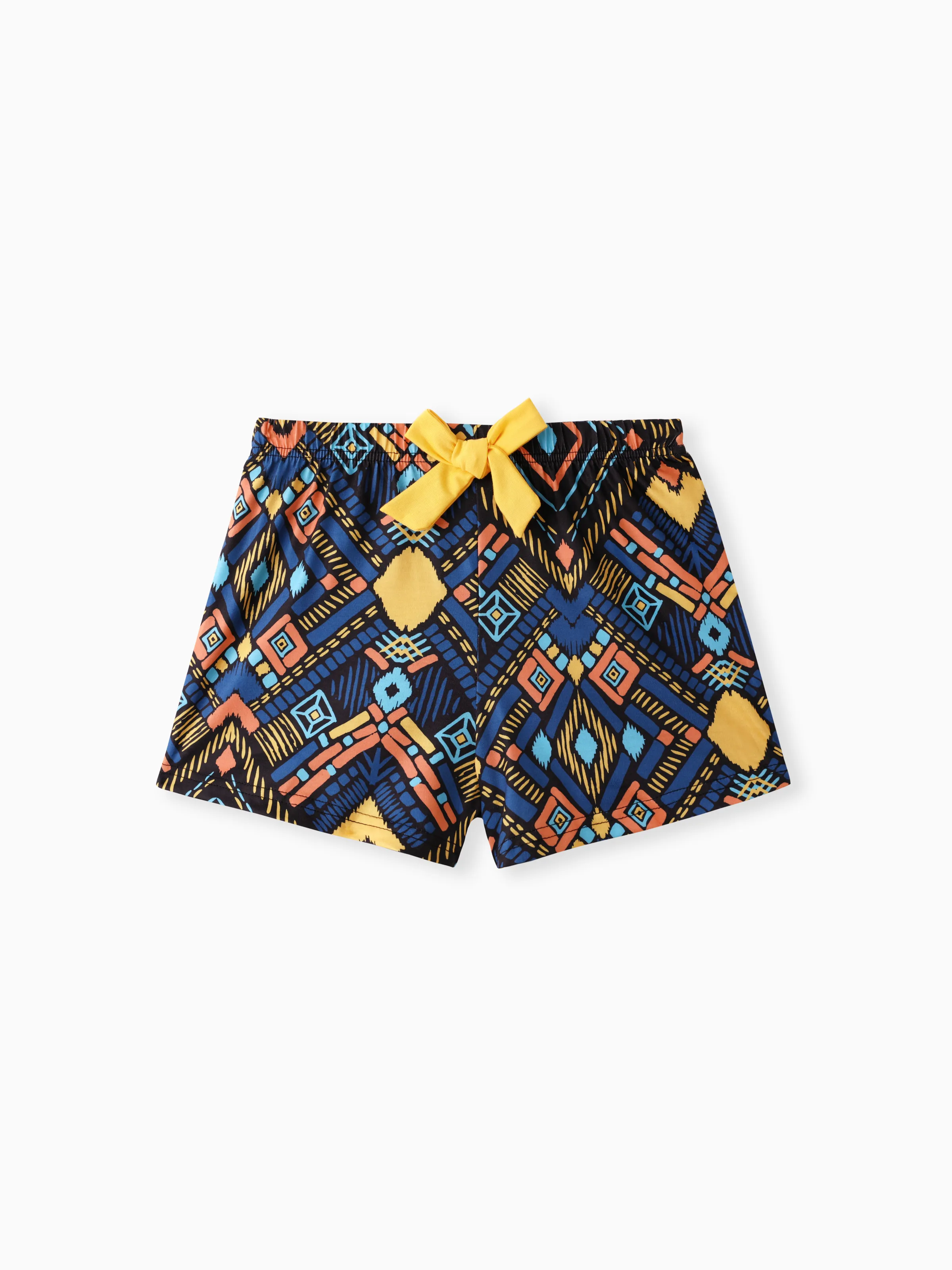 2pcs Kid Girl Yellow Halter Camisole and Bowknot Design Exotic Shorts Set Ginger-2 - Image 7