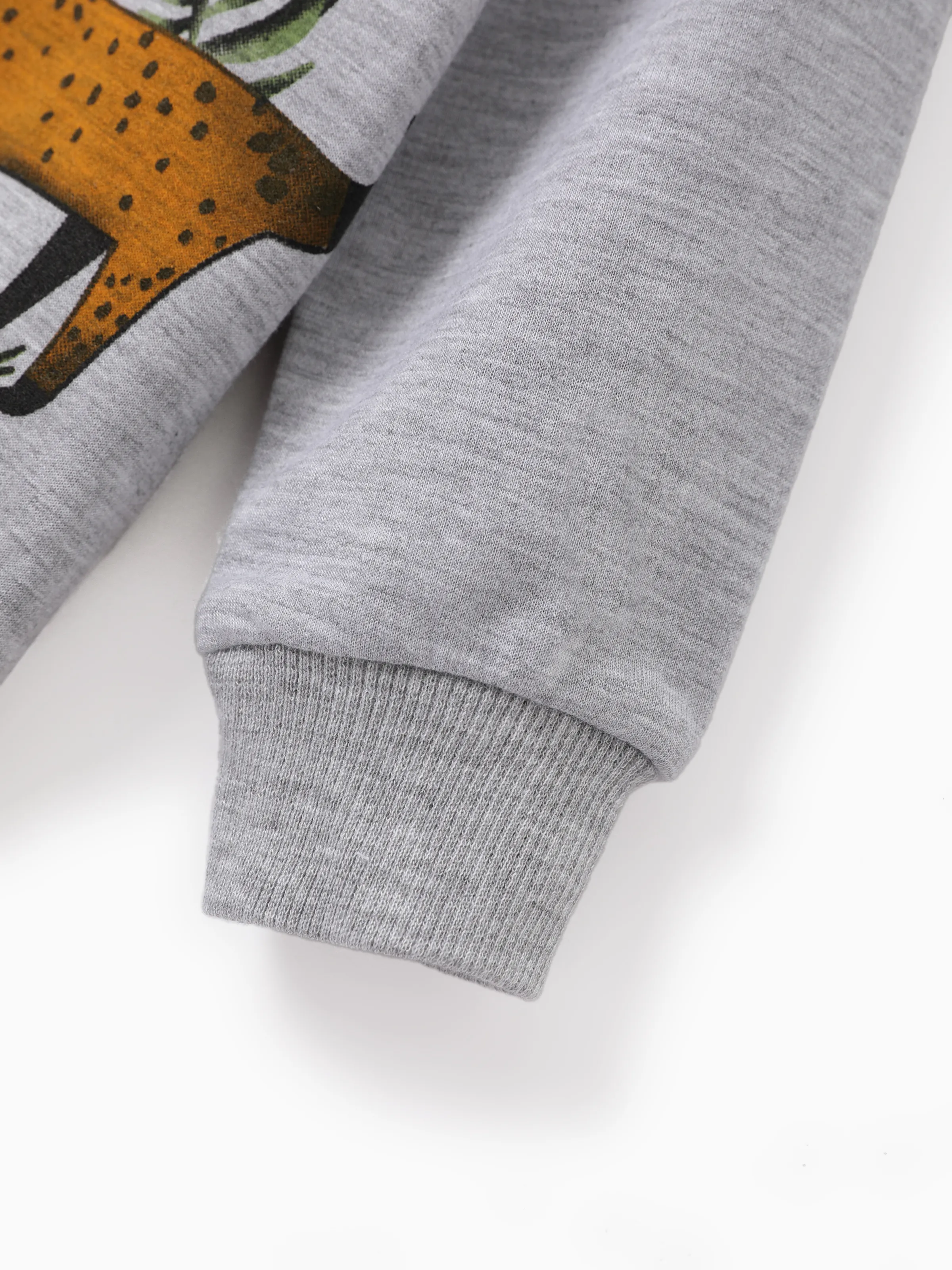 2pcs Toddler Boy Animal Pattern Patch Pocket Set Grey - Image 6