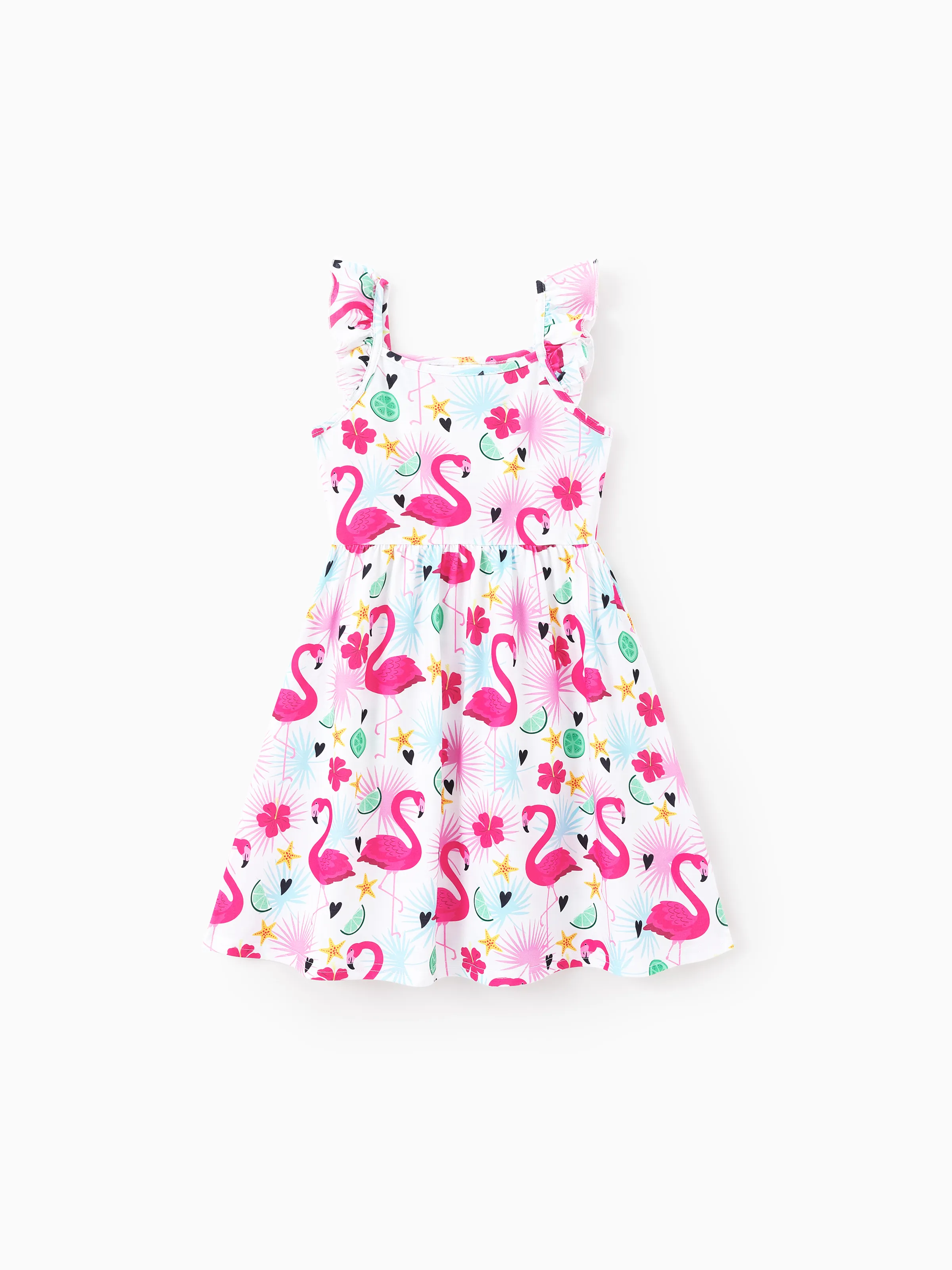 3-Pack Toddler/Kid Girl Childlike Flutter-sleeve Dresses Hot Pink - Image 5