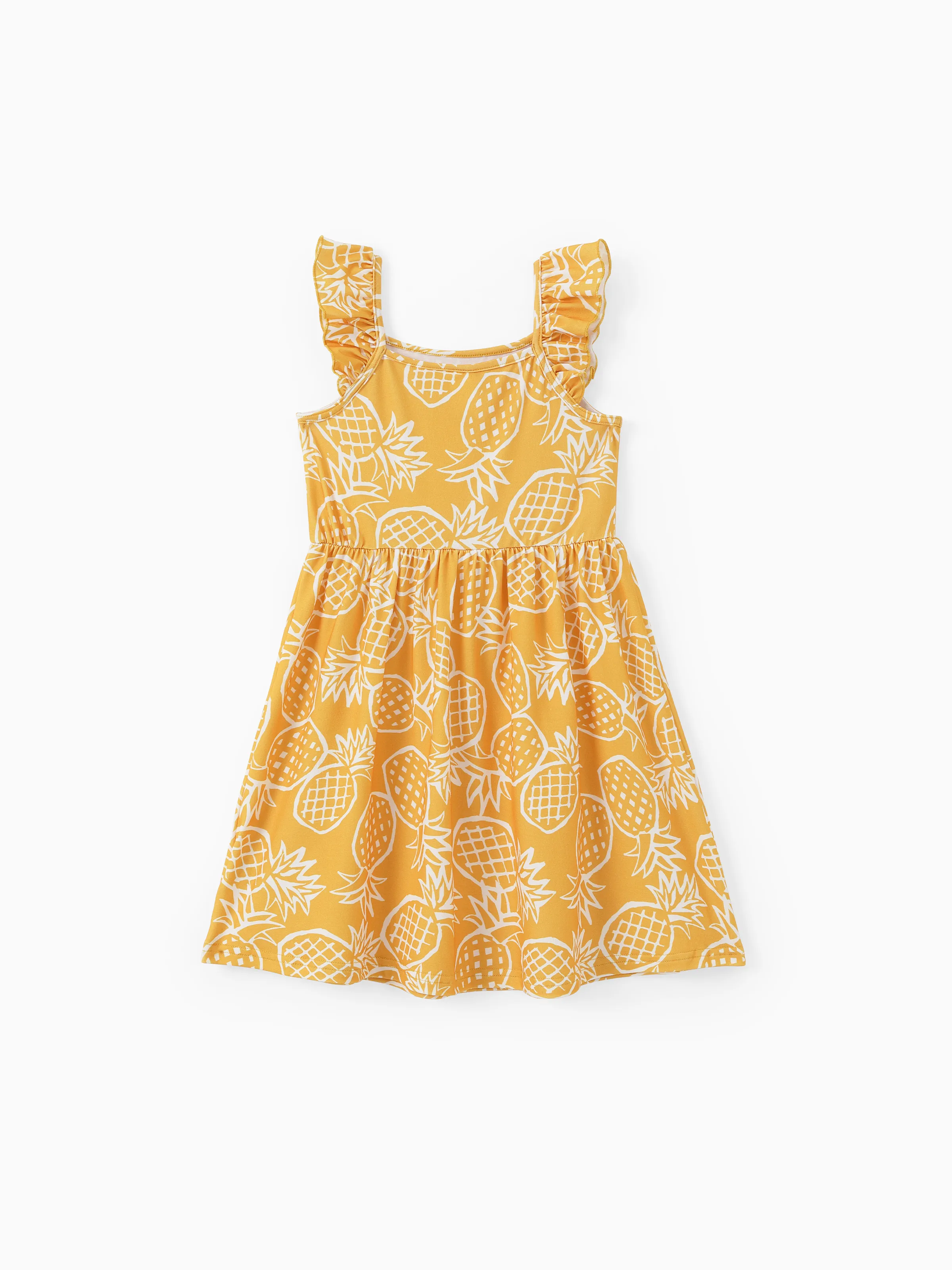 3-Pack Toddler/Kid Girl Childlike Flutter-sleeve Dresses Light Green - Image 3