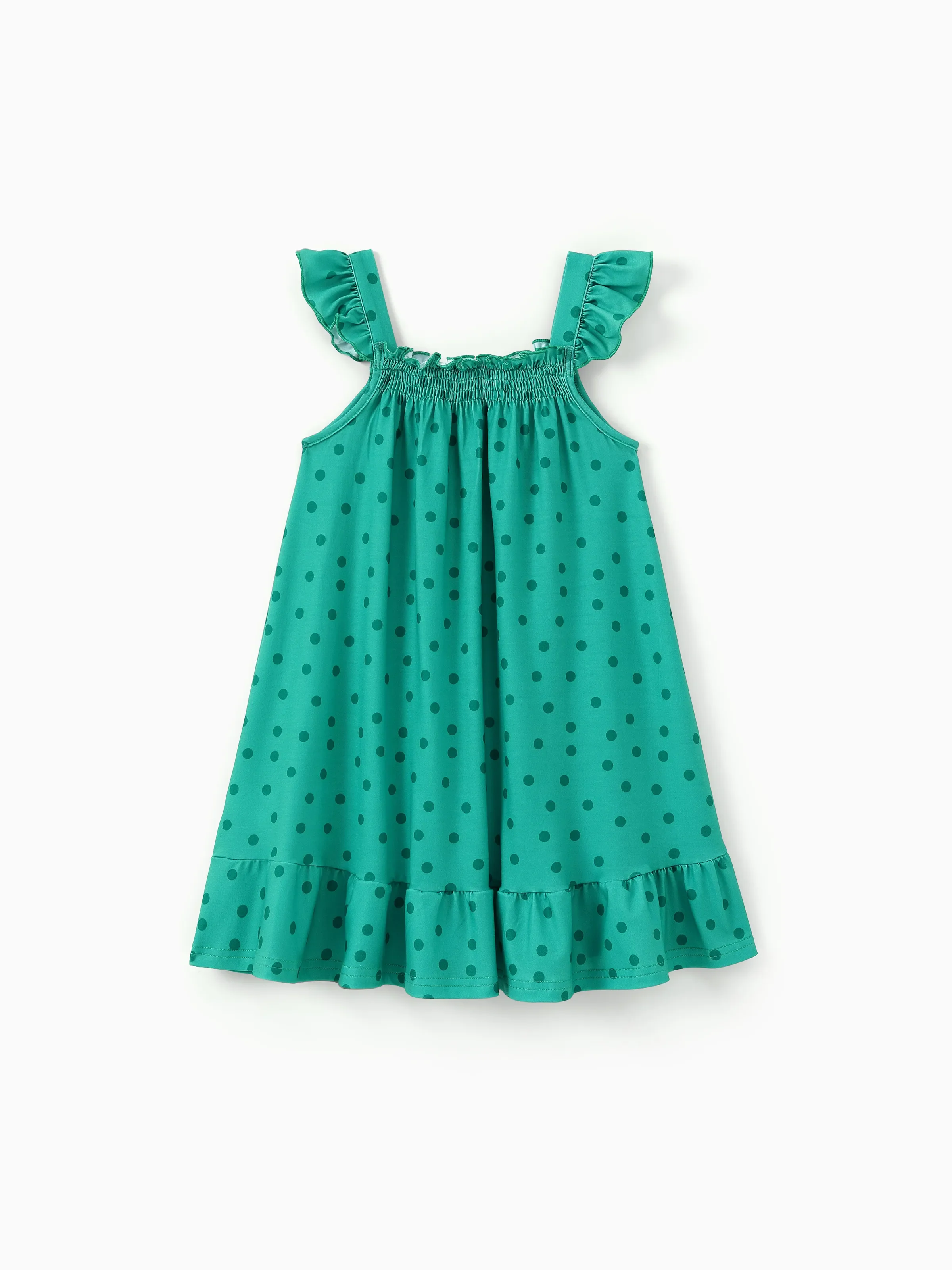 3-Pack Toddler/Kid Girl Childlike Flutter-sleeve Dresses Light Green - Image 4