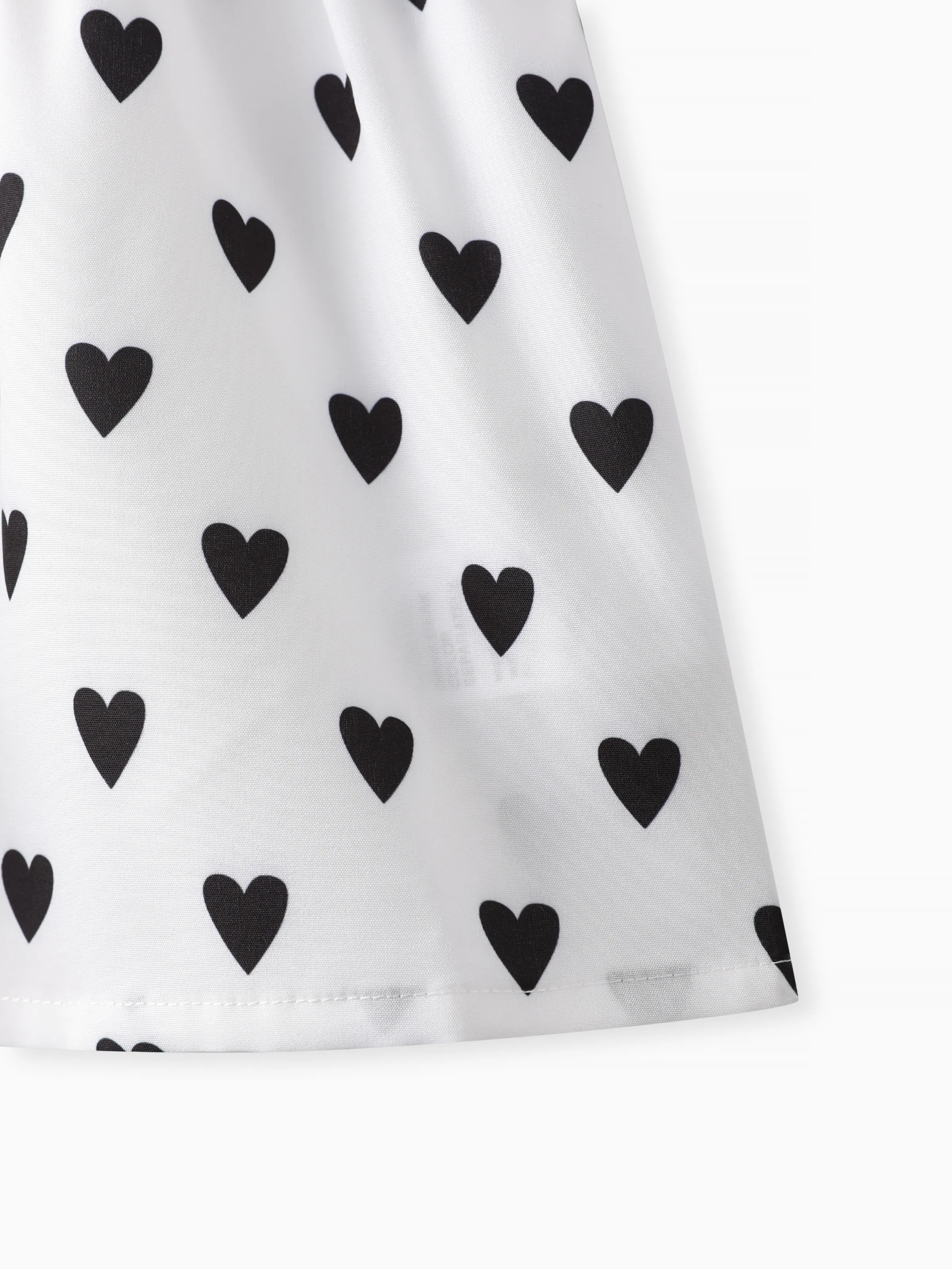3pcs Toddler Girl Heart Print Short-sleeve Blouse and Denim Shorts & Headband Set White - Image 7