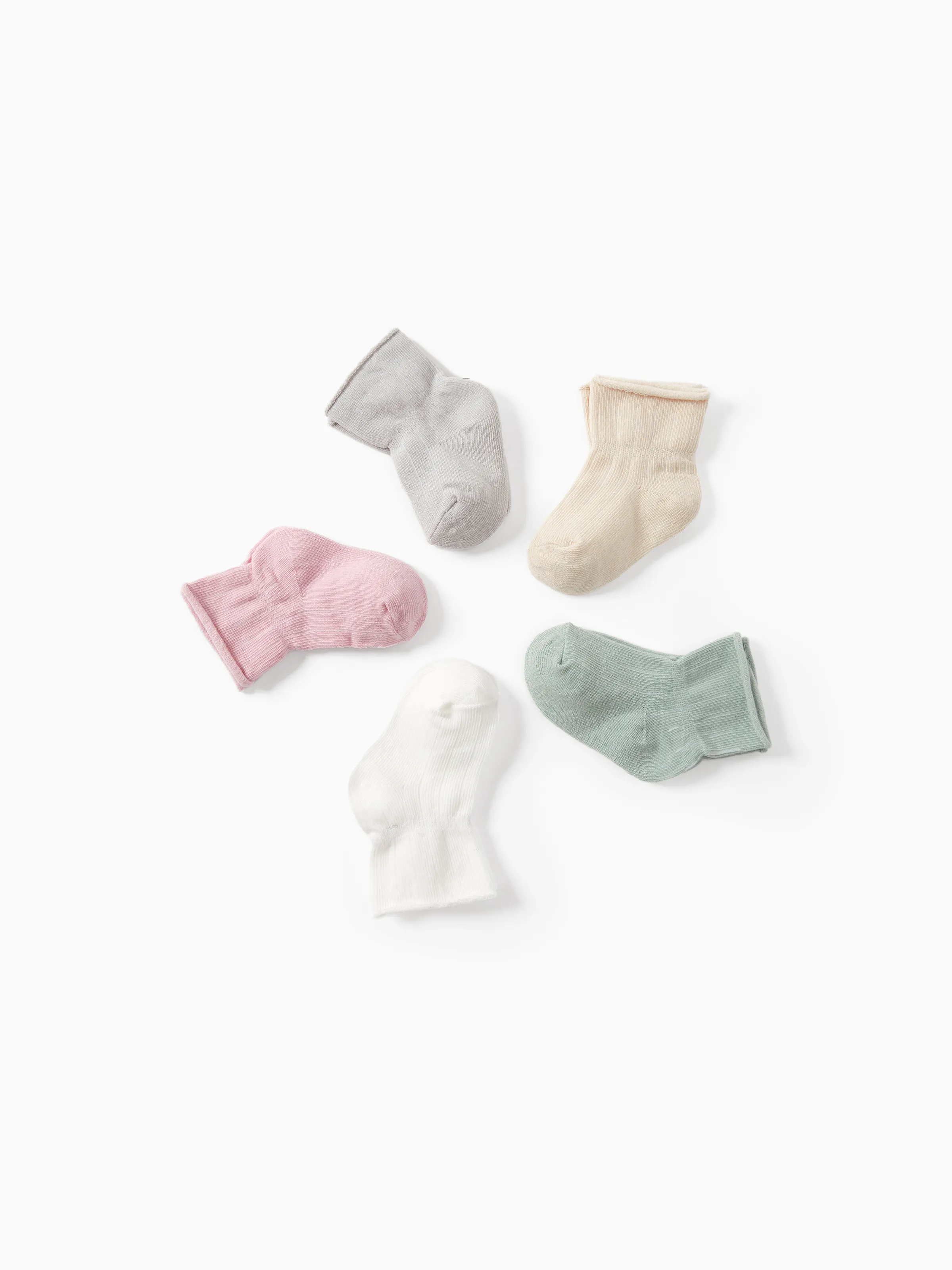 5-pack Baby/toddler Casual Solid Socks Multi-color - Image 2