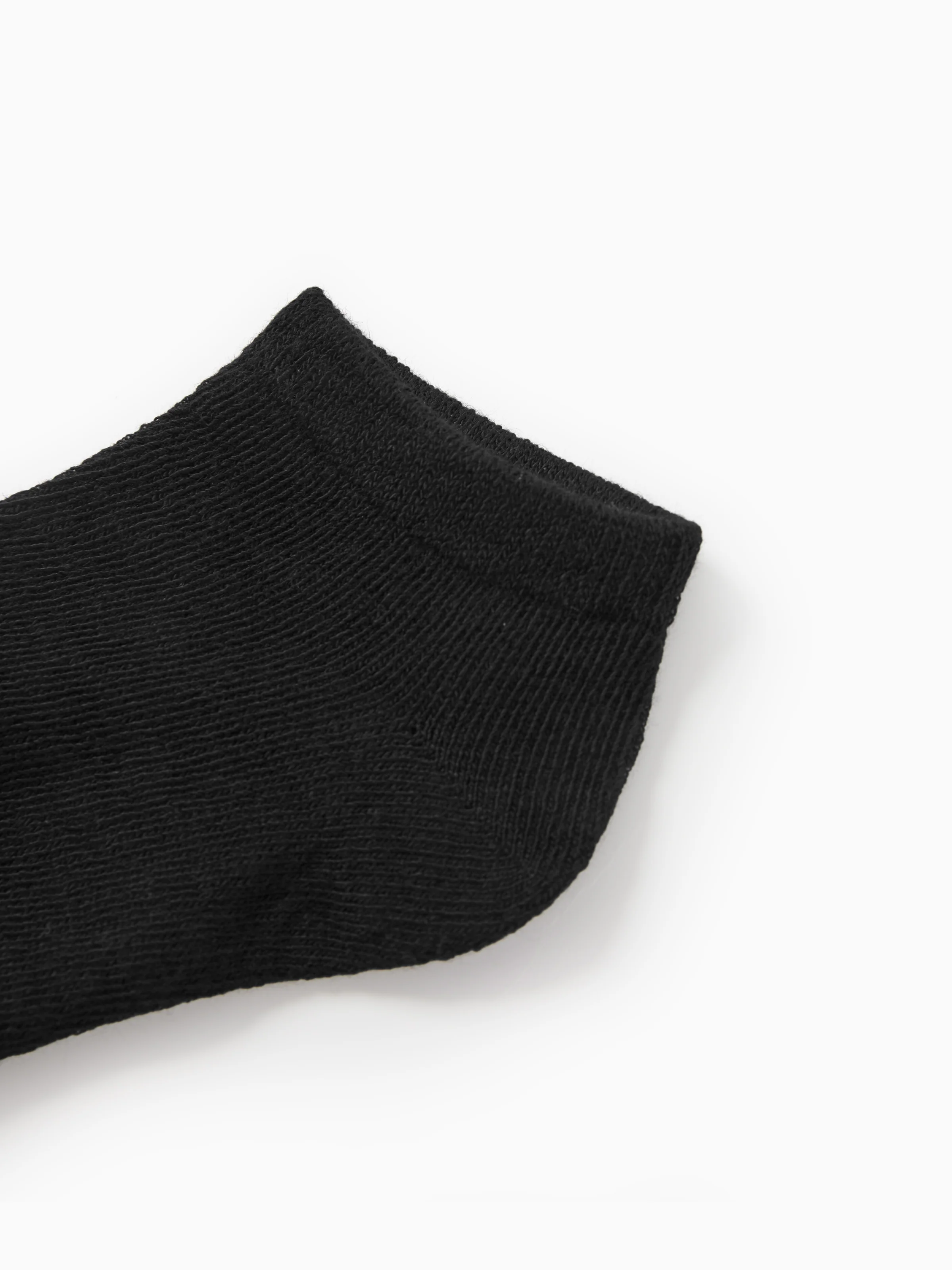 5-pairs Baby / Toddler / Kid Solid Socks Black - Image 3
