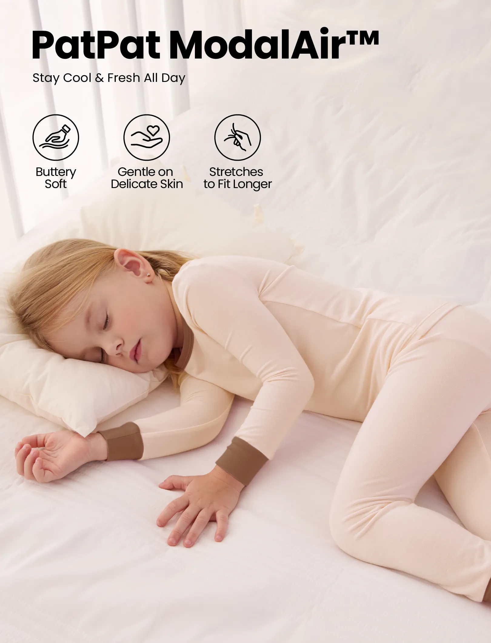 Baby 2-piece Tencel Modal Pajamas Set for Girls / Boys ( Snug-Fitting ) Apricot - Image 3