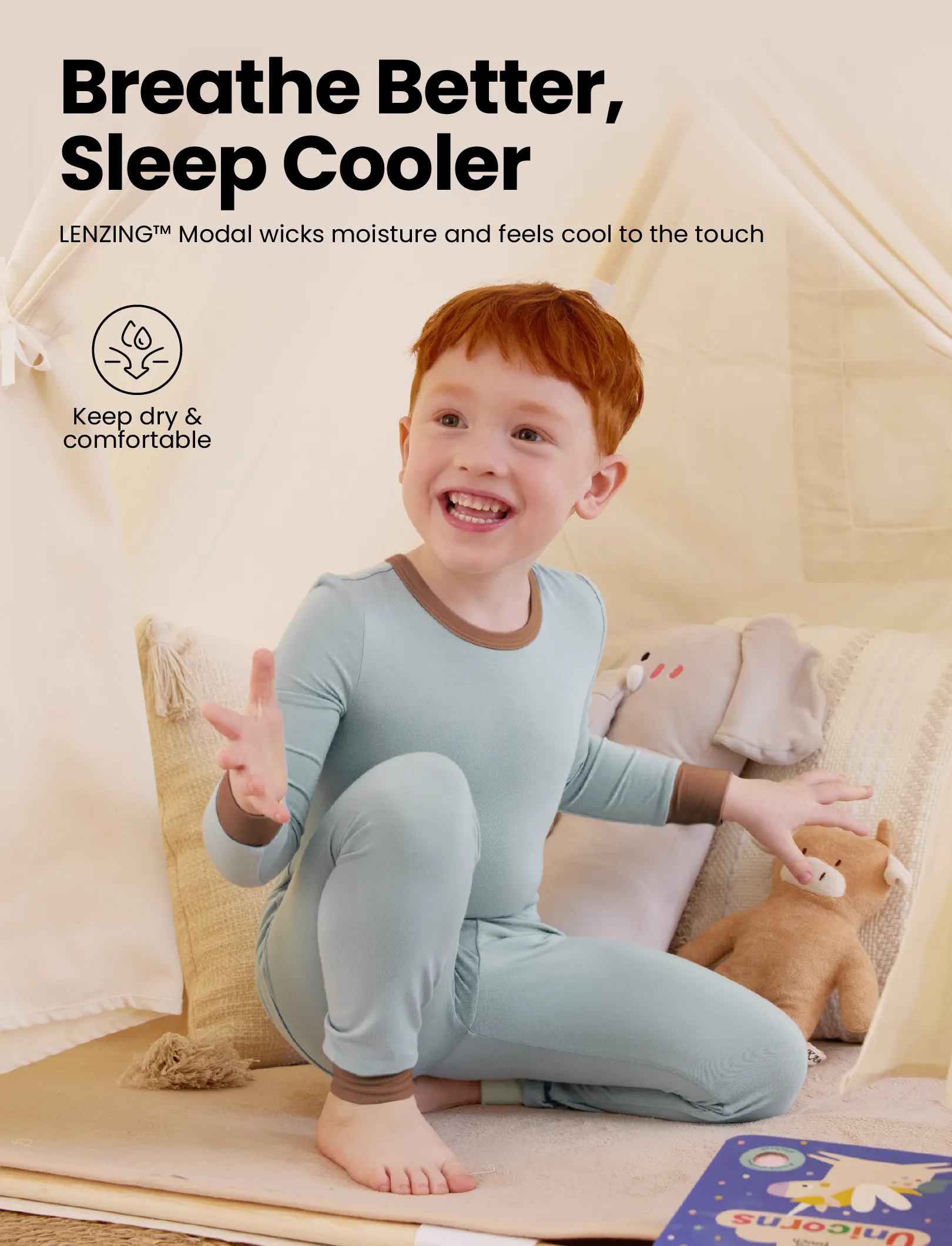Baby 2-piece Tencel Modal Pajamas Set for Girls / Boys ( Snug-Fitting ) Green - Image 4
