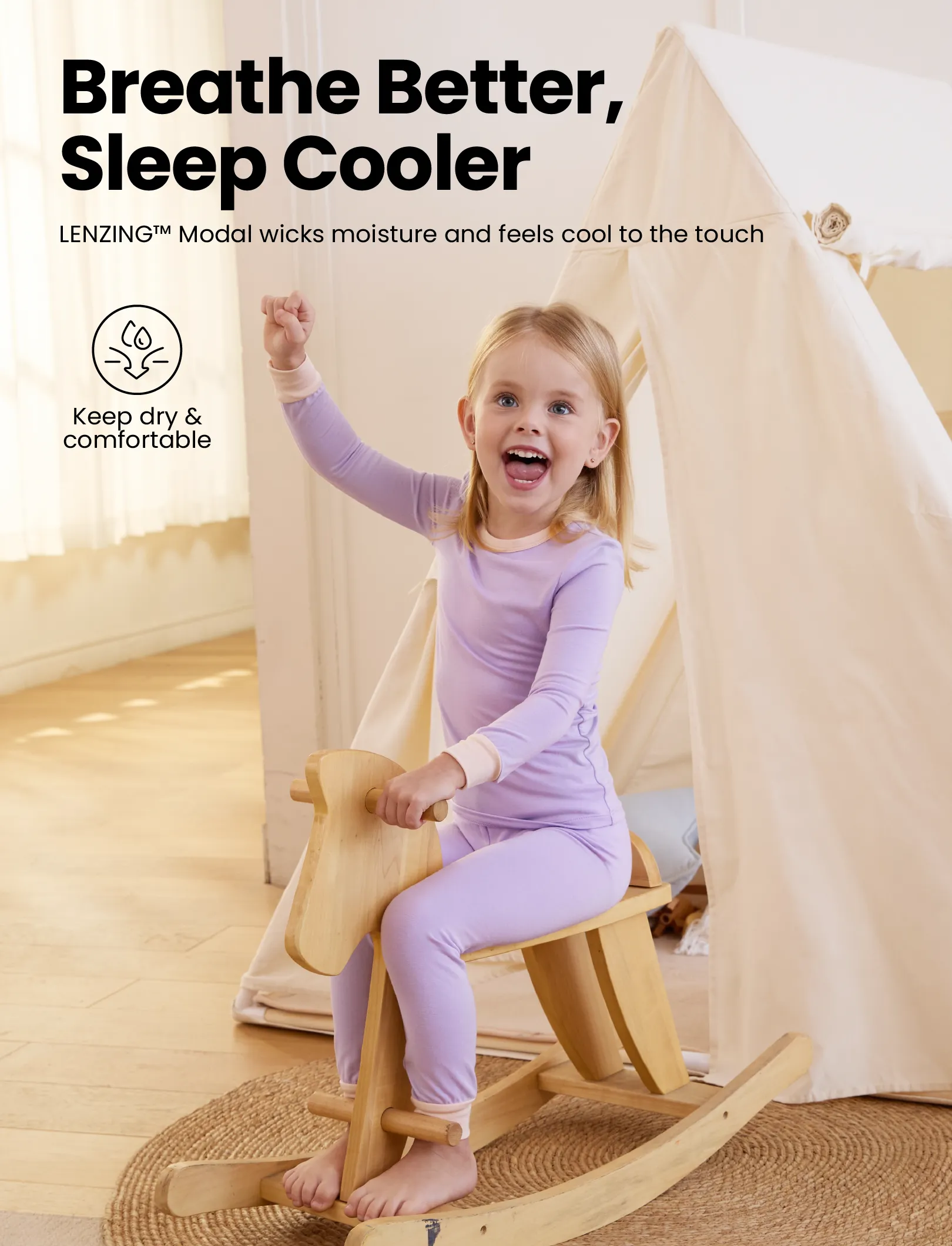 Baby 2-piece Tencel Modal Pajamas Set for Girls / Boys ( Snug-Fitting ) Purple - Image 4