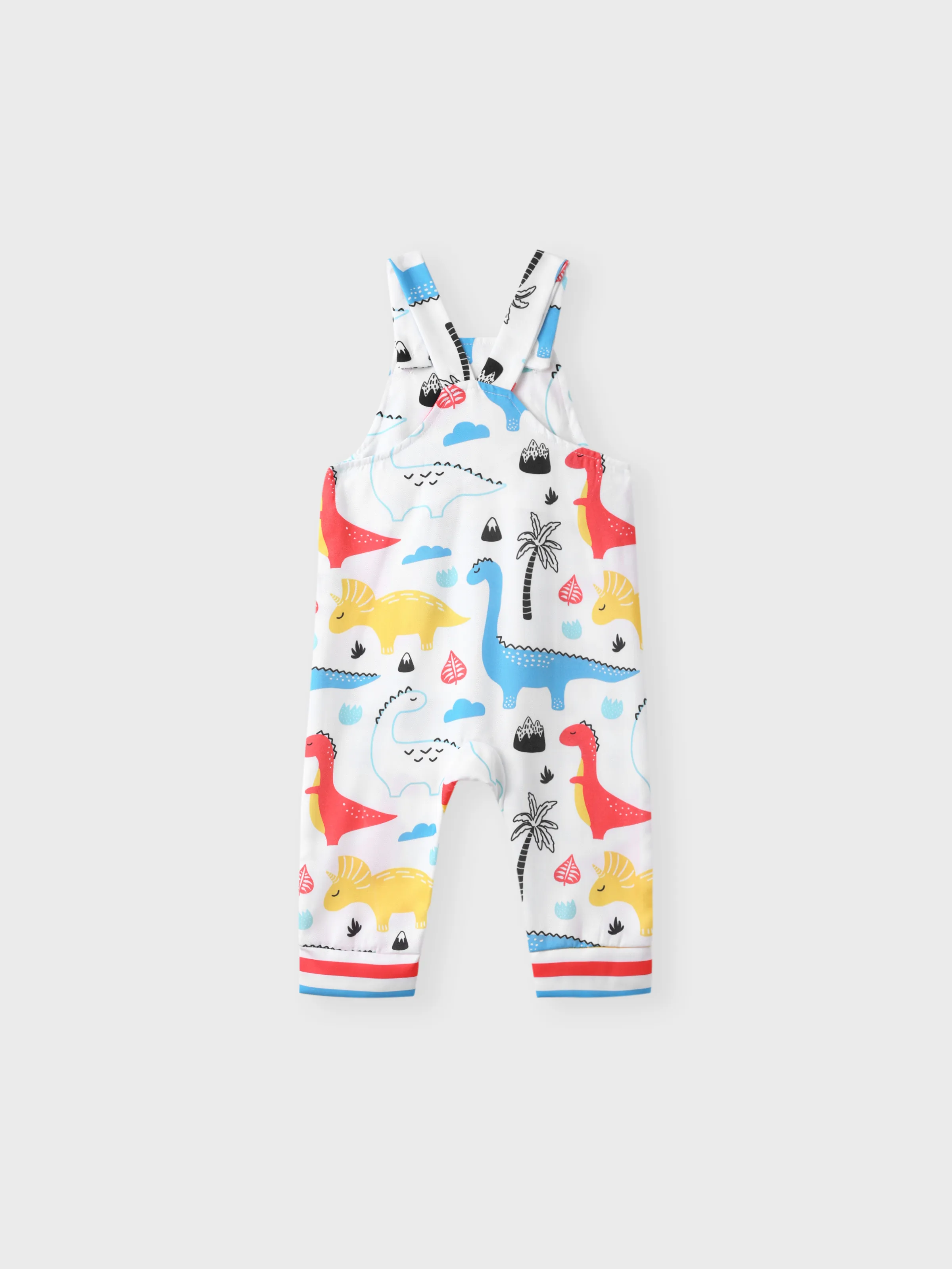 Baby Boy All Over Multicolor Dinosaur Print Sleeveless Jumpsuit Overalls Multi-color - Image 3