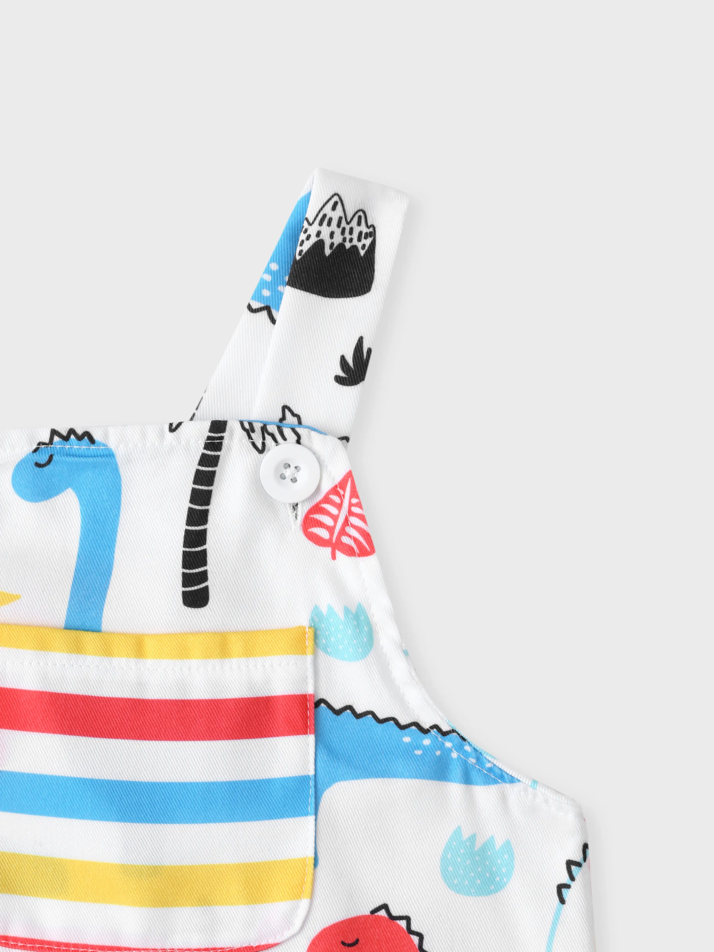 Baby Boy All Over Multicolor Dinosaur Print Sleeveless Jumpsuit Overalls Multi-color - Image 6