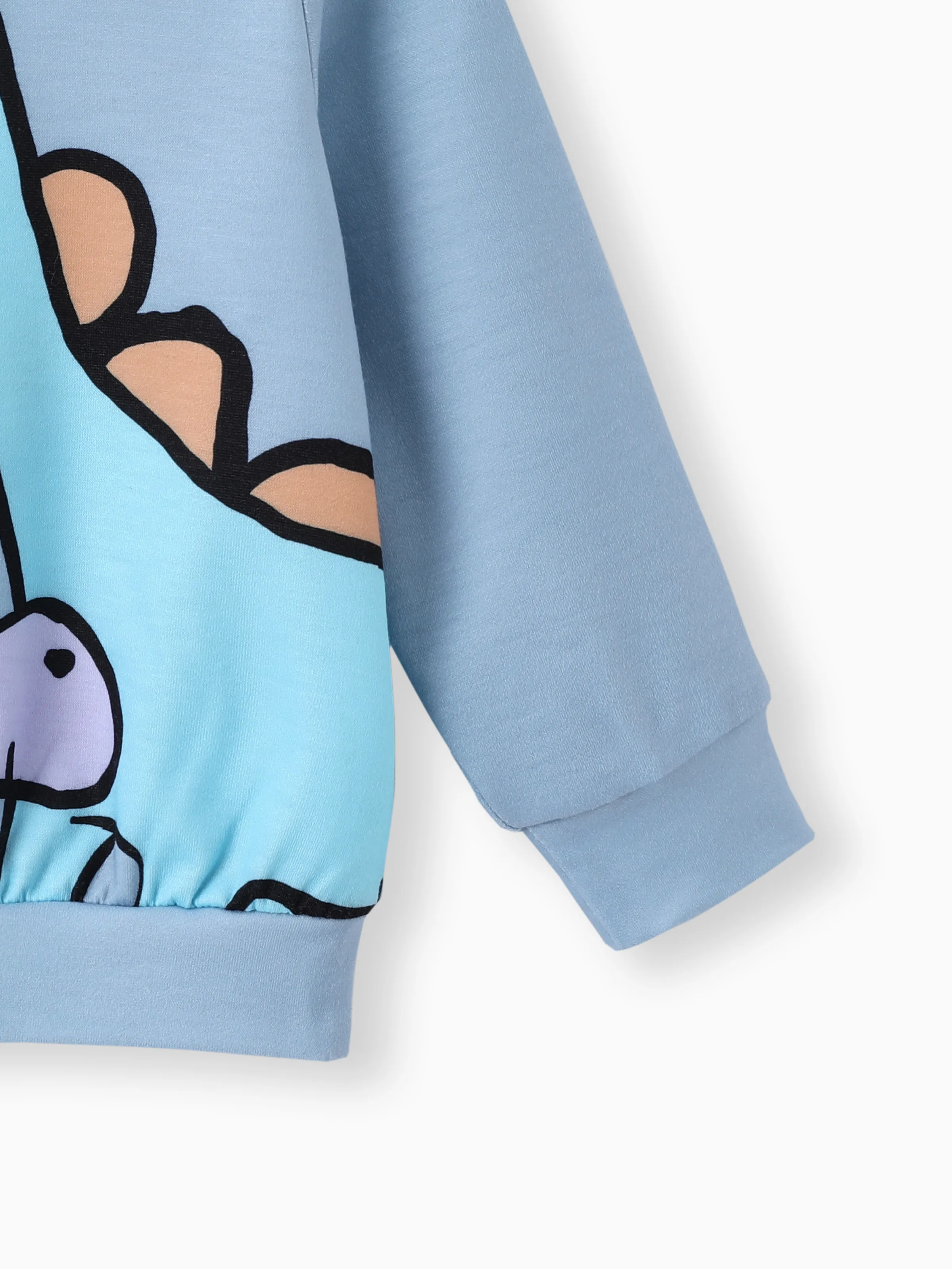 Baby Boy Clothes 2pcs Dinosaur/ Vehicle Print Sweatshirt and Pants Set Blue grey - Image 5