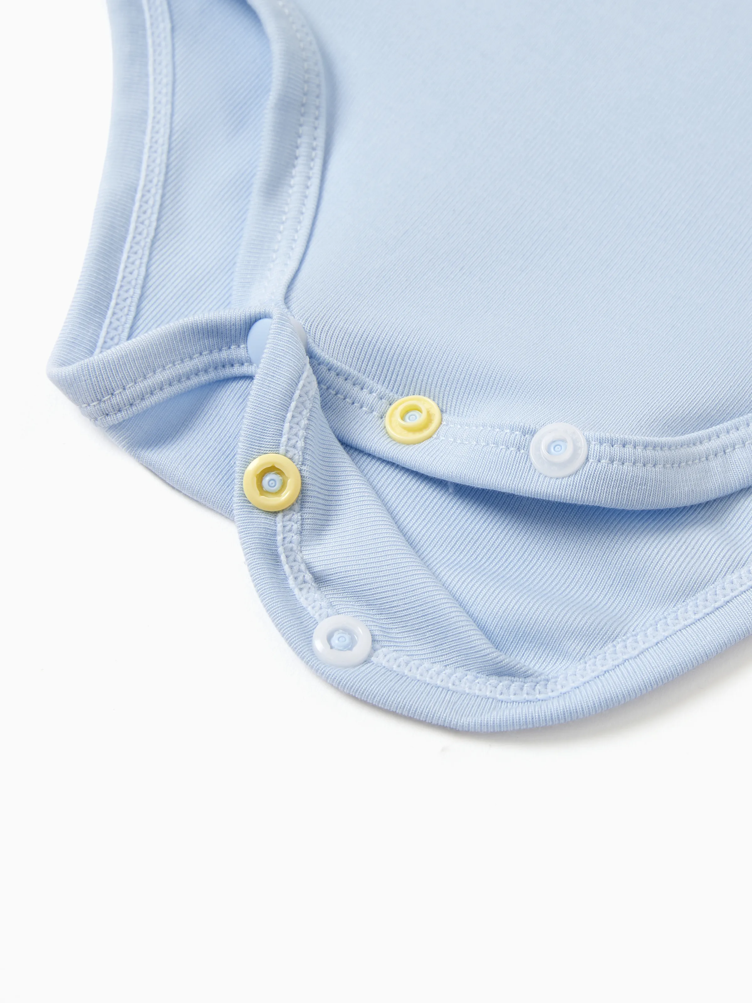 Baby Boy/Girl 3-Pack Lyocell Solid Color Romper Blue - Image 2