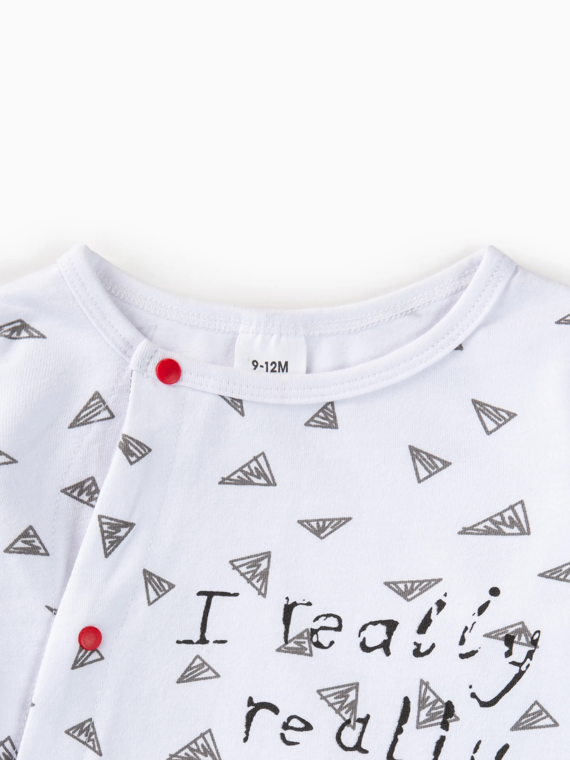 Baby Boy/Girl 95% Cotton Long-sleeve Footed Letter Print Jumpsuit Red+White - Image 4