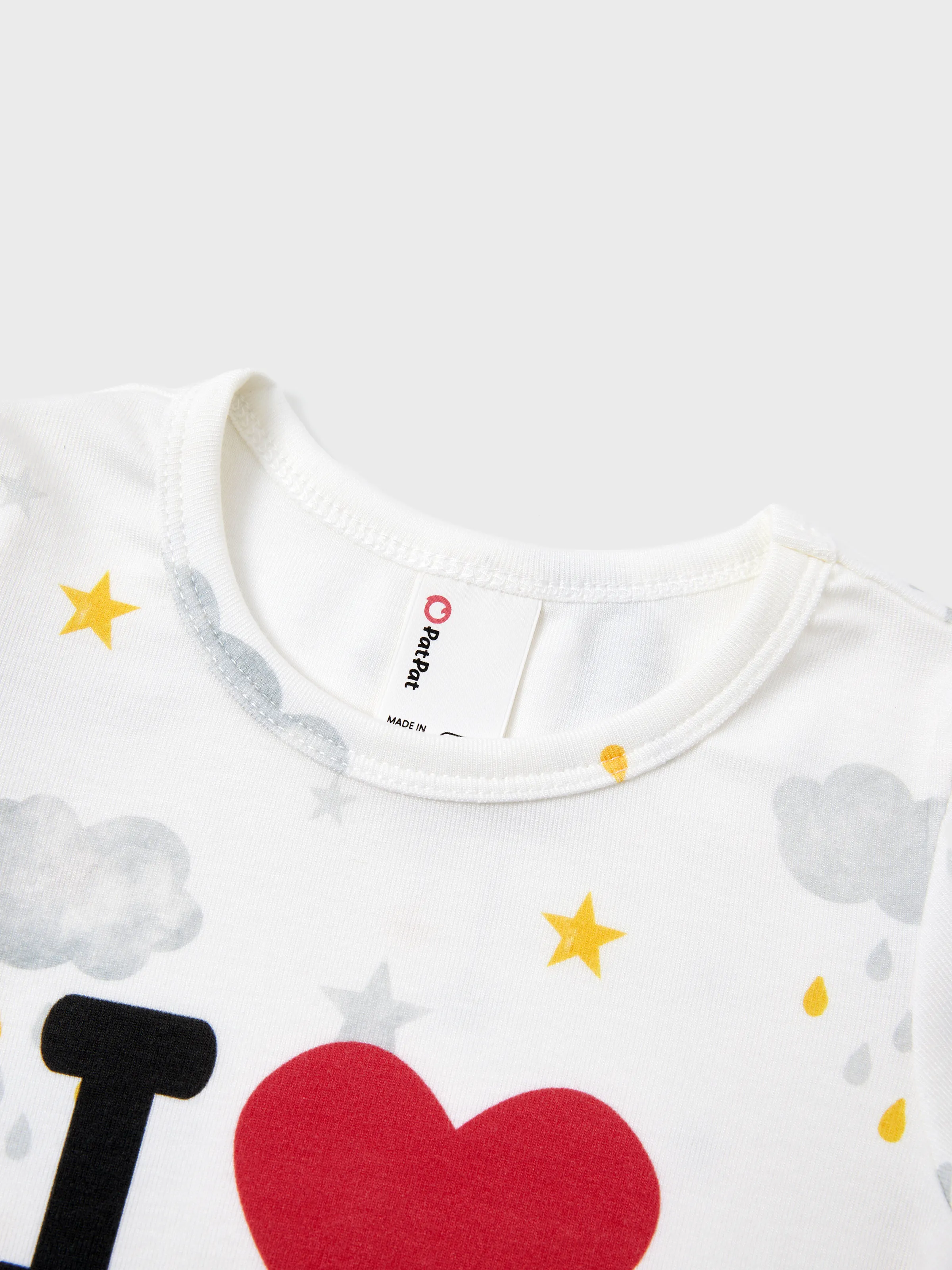 Baby Boy/Girl Childlike Letter Print Romper White - Image 3