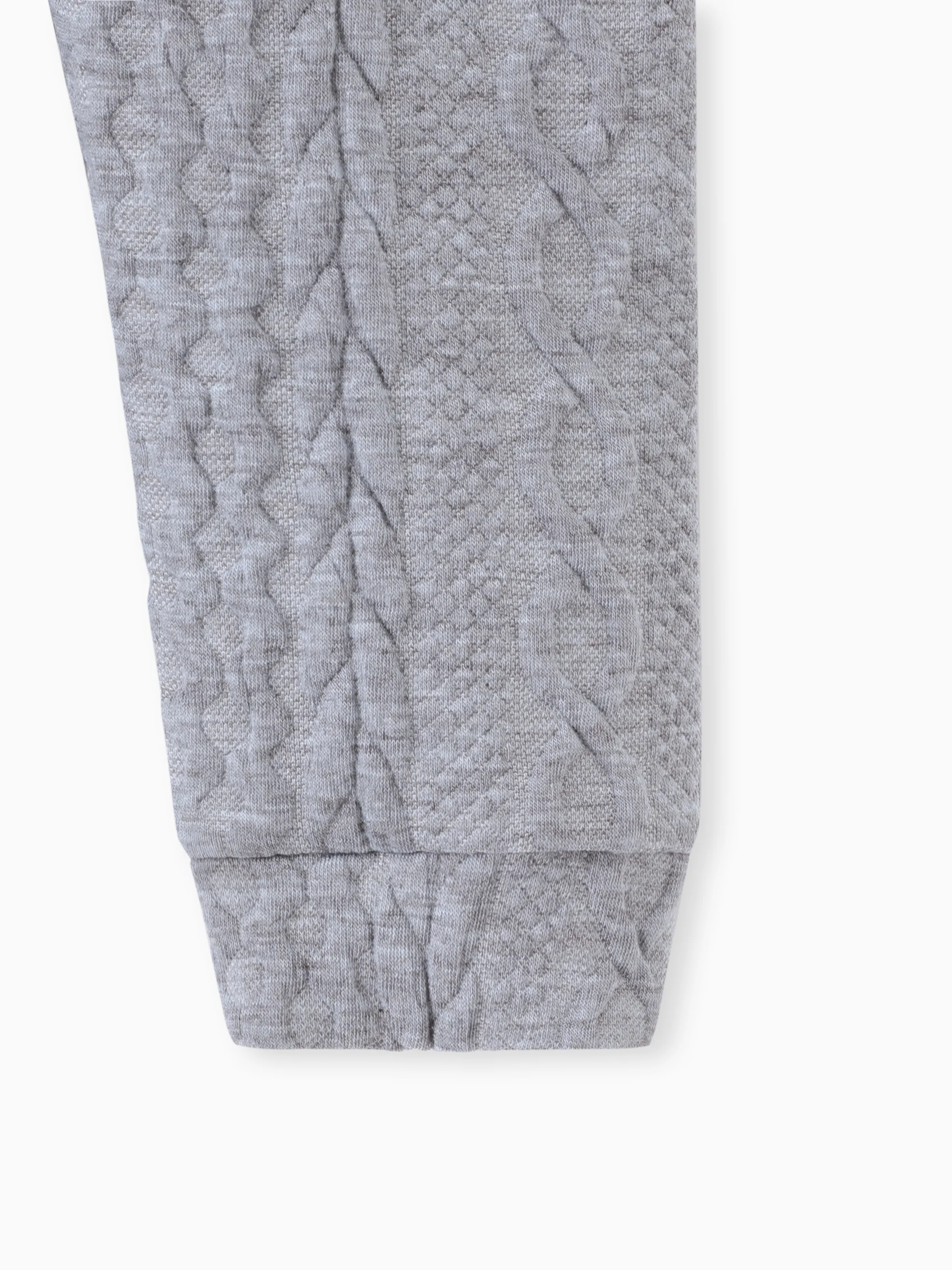 Baby Boy/Girl Clothes 2pcs Solid Knitted Sweatshirt and Pants Set Light Grey - Image 6
