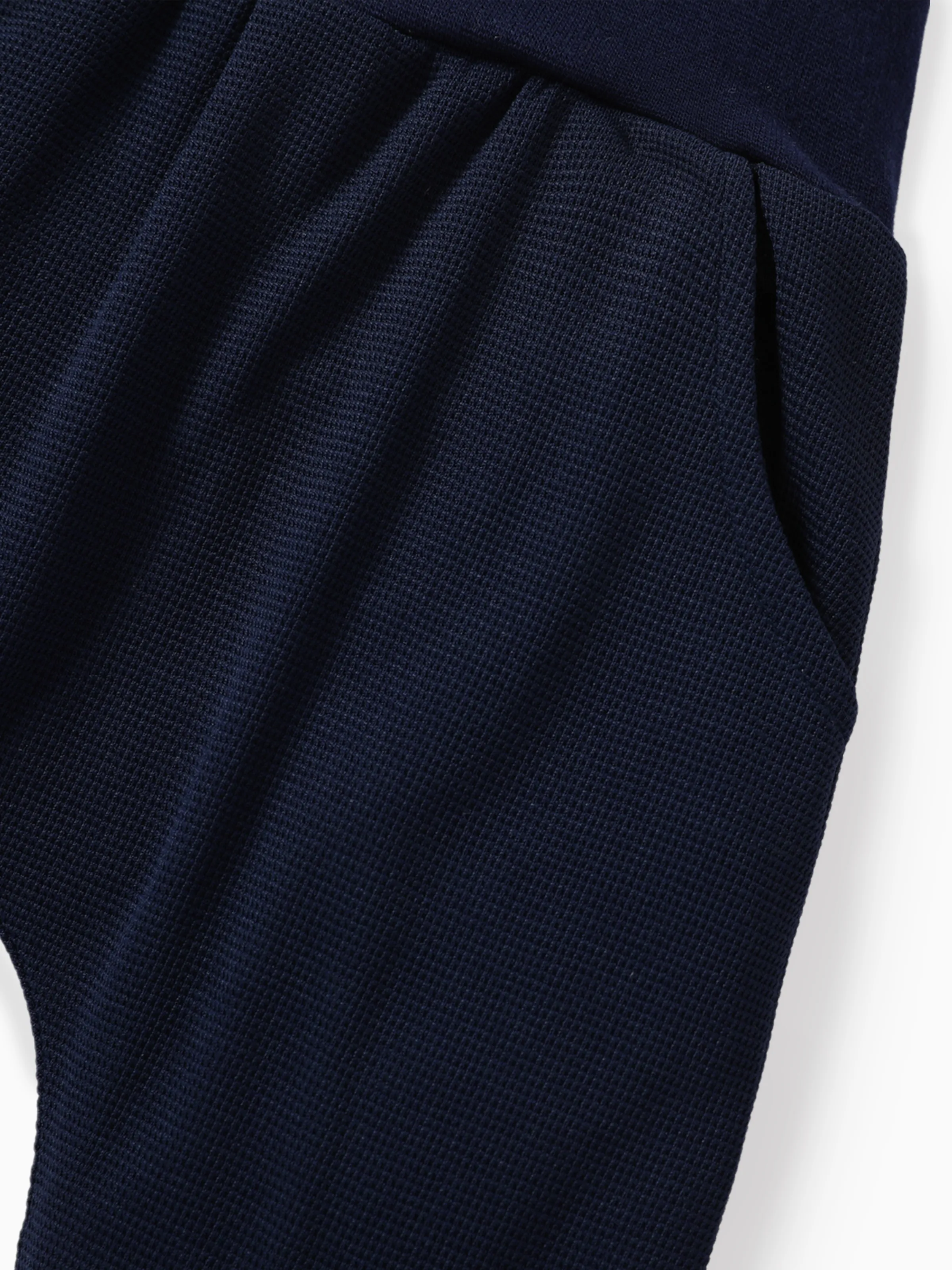 Baby Boy/Girl Solid Waffle Textured High Waist Pants Tibetanblue - Image 4