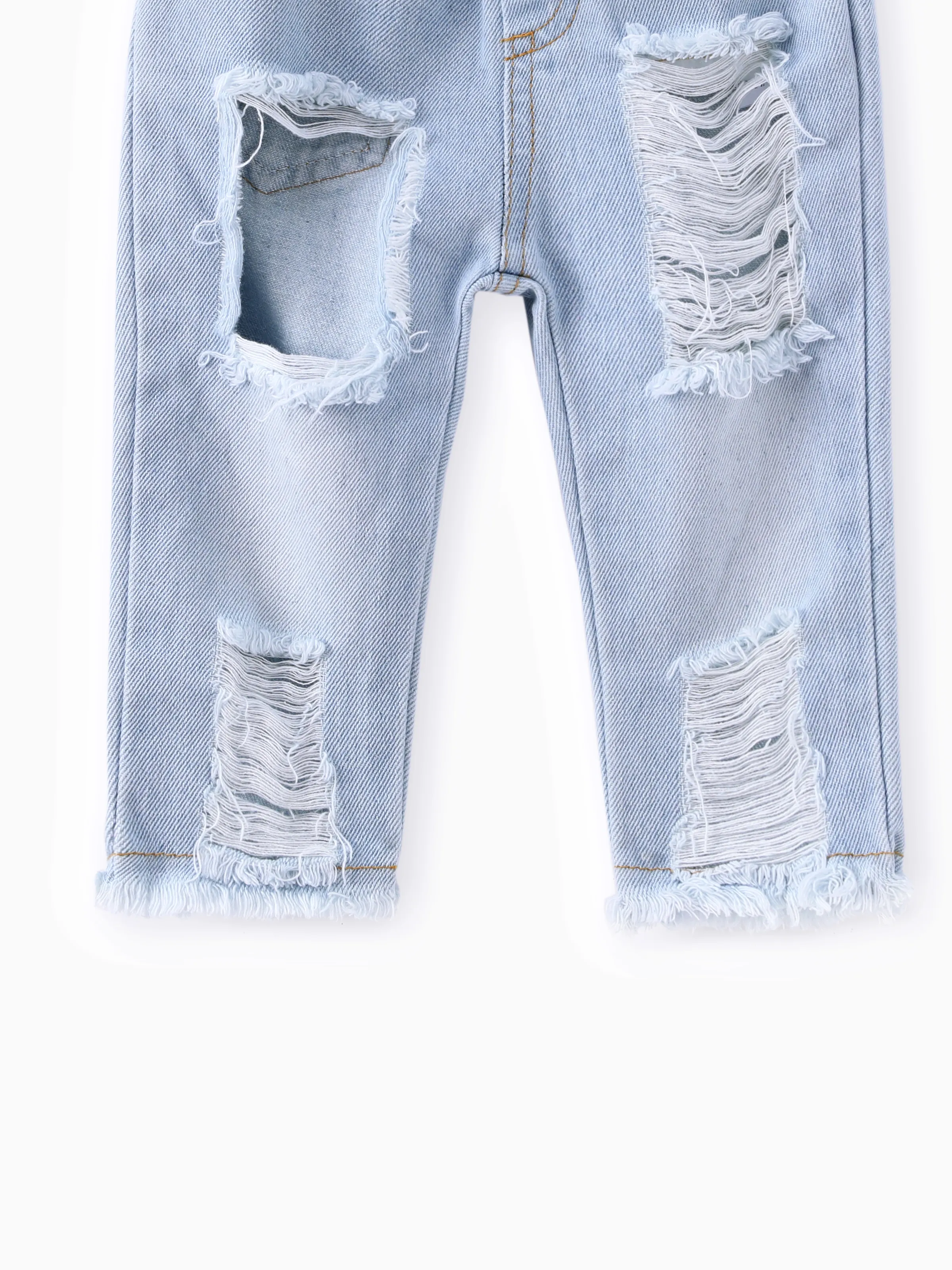 Baby Girl 3pcs Sweet Off-Shoulder Tee and Denim Jeans and Heandband Set Red - Image 10