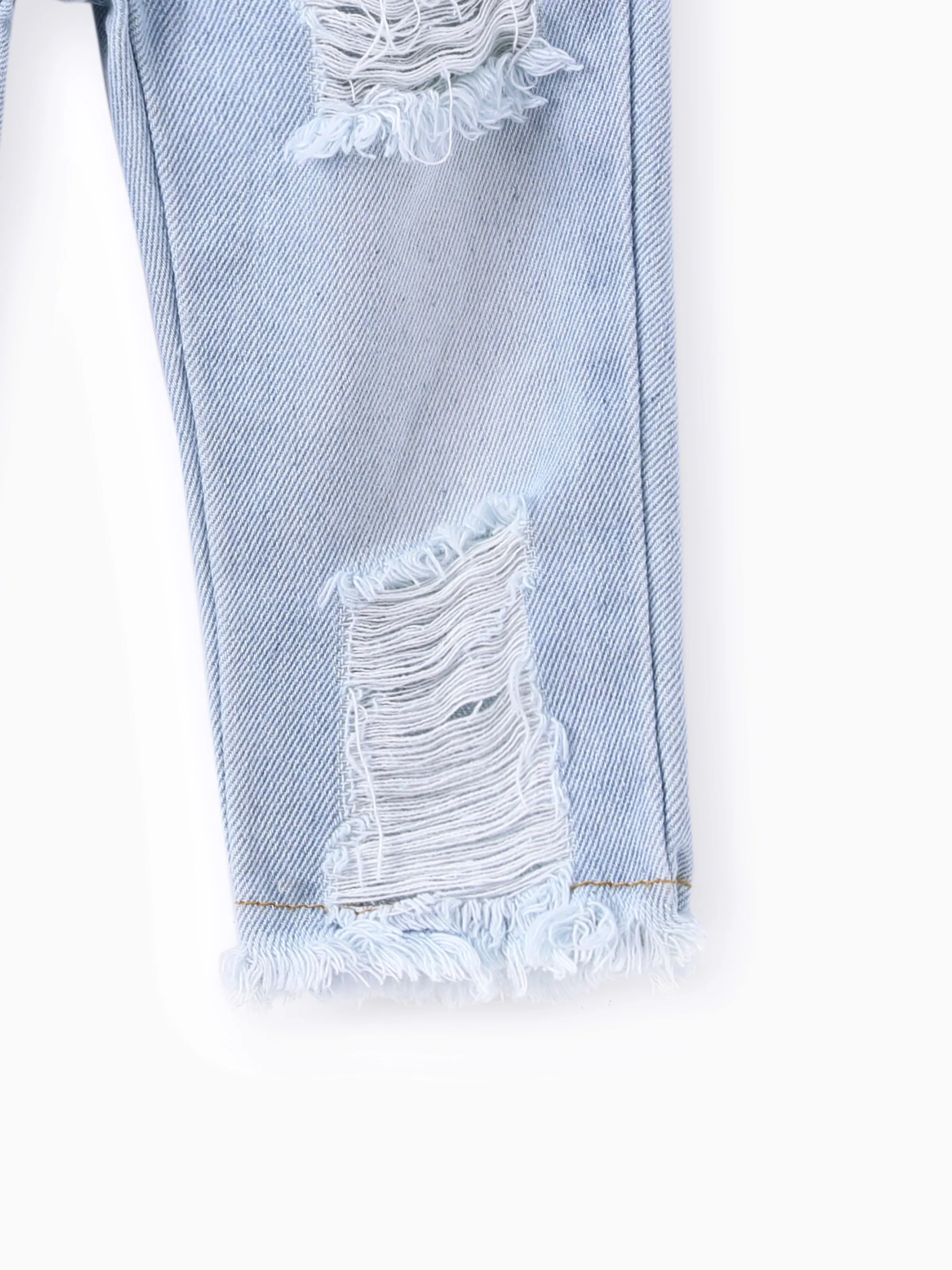 Baby Girl 3pcs Sweet Off-Shoulder Tee and Denim Jeans and Heandband Set Red - Image 7