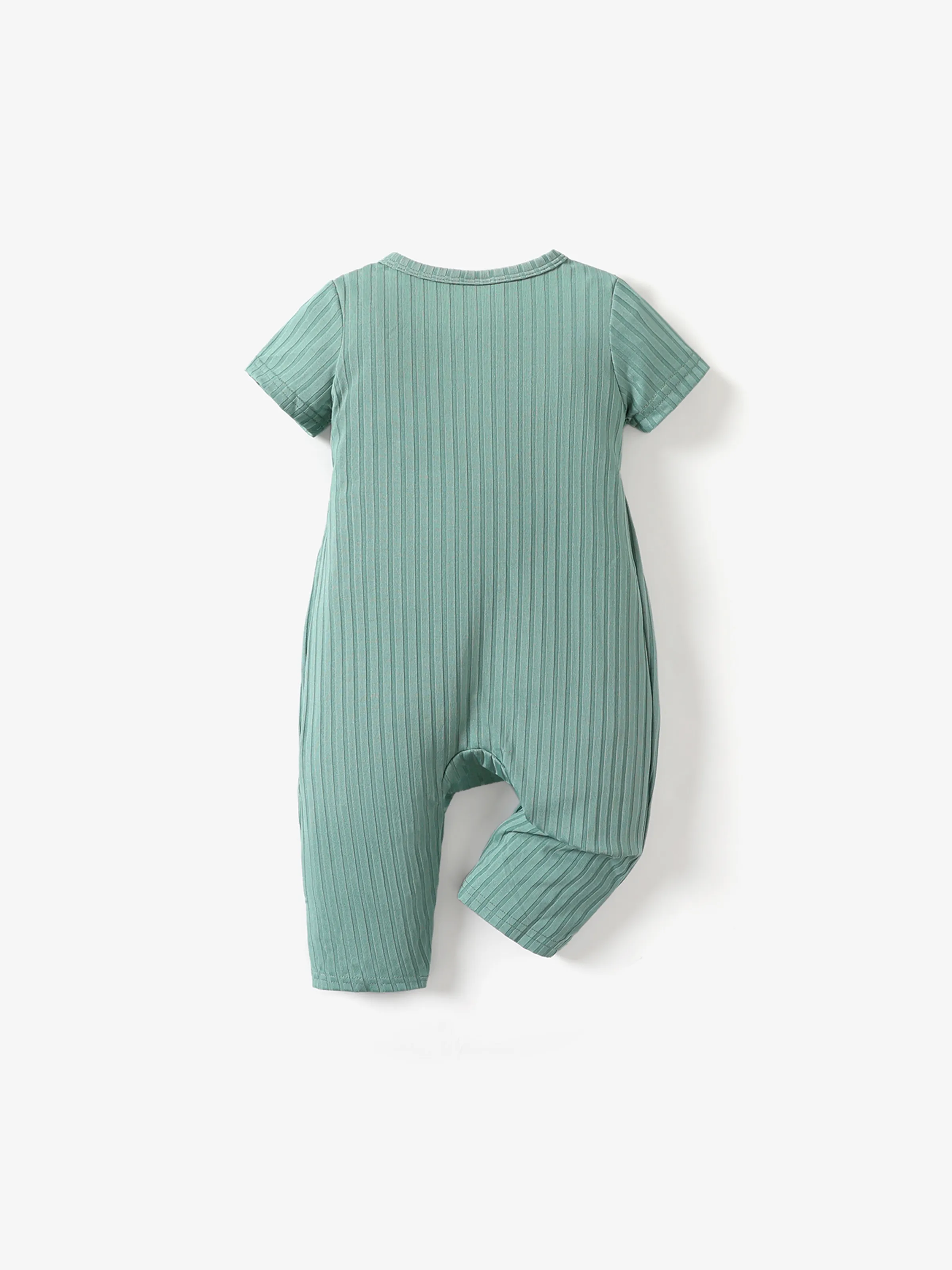 Baby Girl Clothes Floral Print Jumpsuit GrayGreen - Image 3
