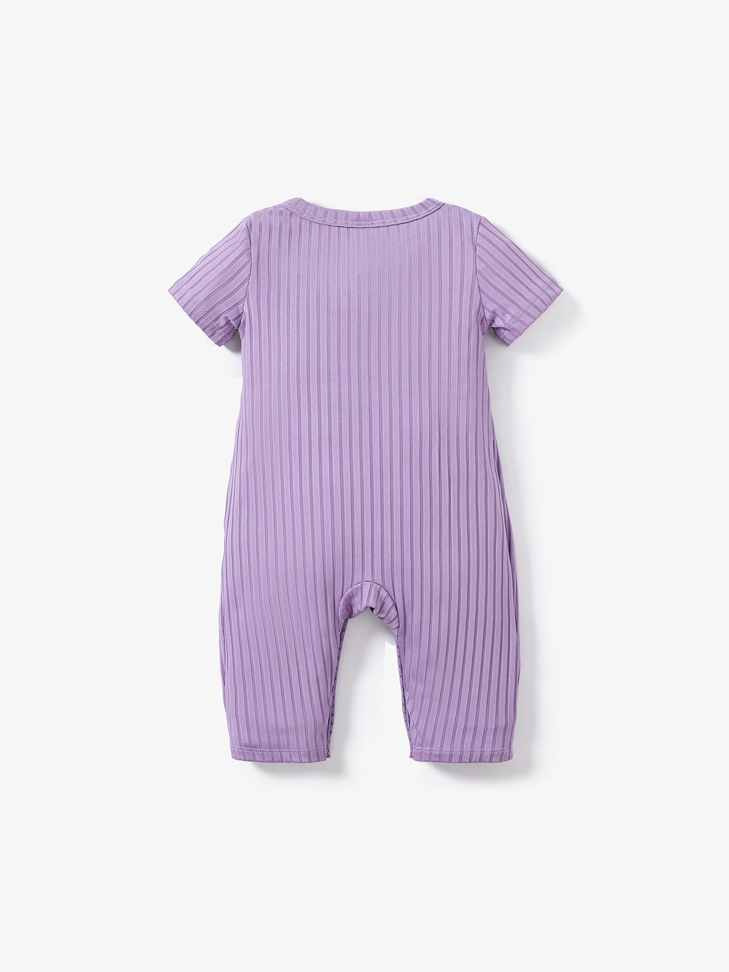 Baby Girl Clothes Floral Print Jumpsuit Purple - Image 3