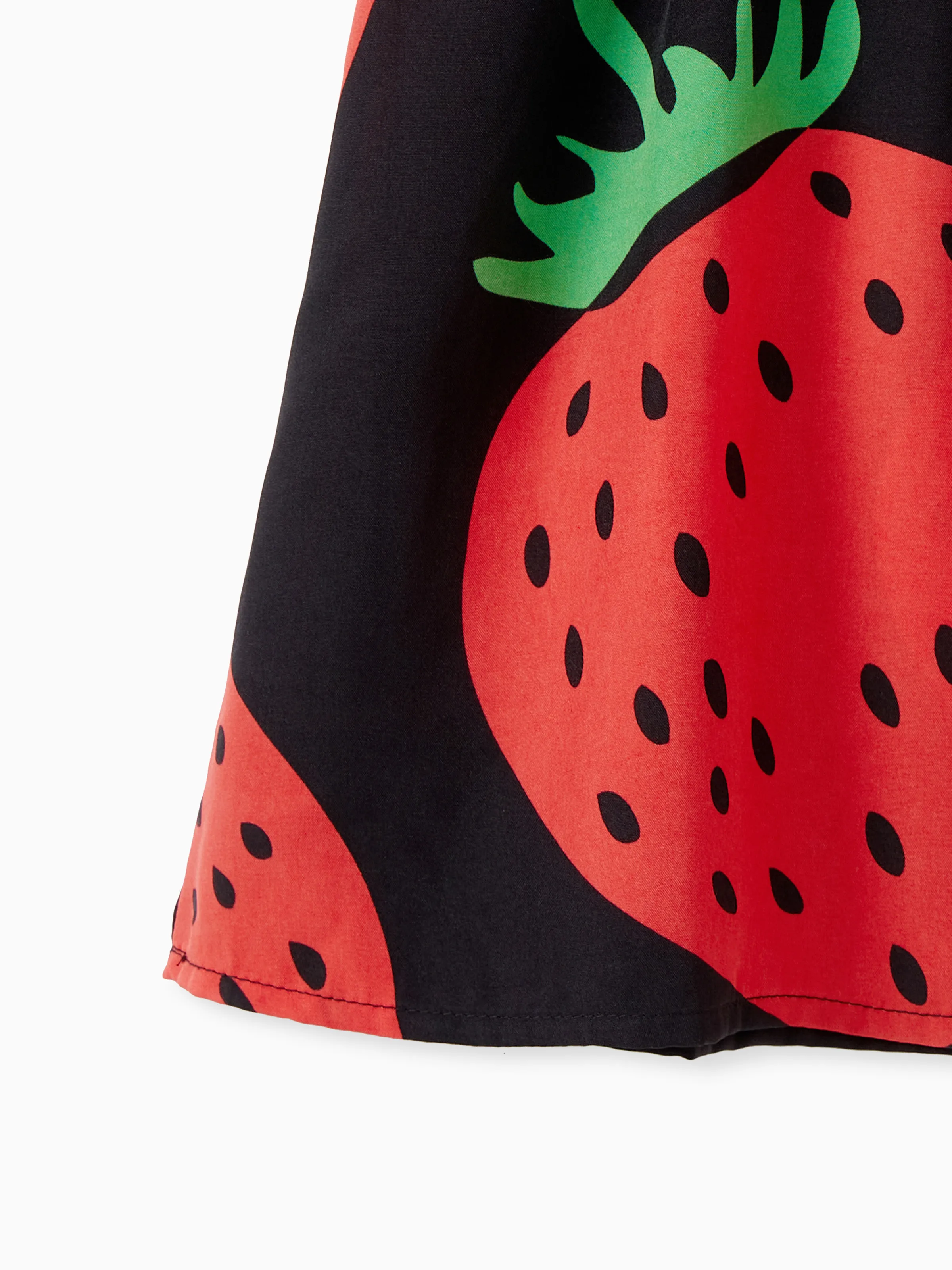 Baby Girl Strawberry Print Flutter-sleeve Dress Red - Image 6