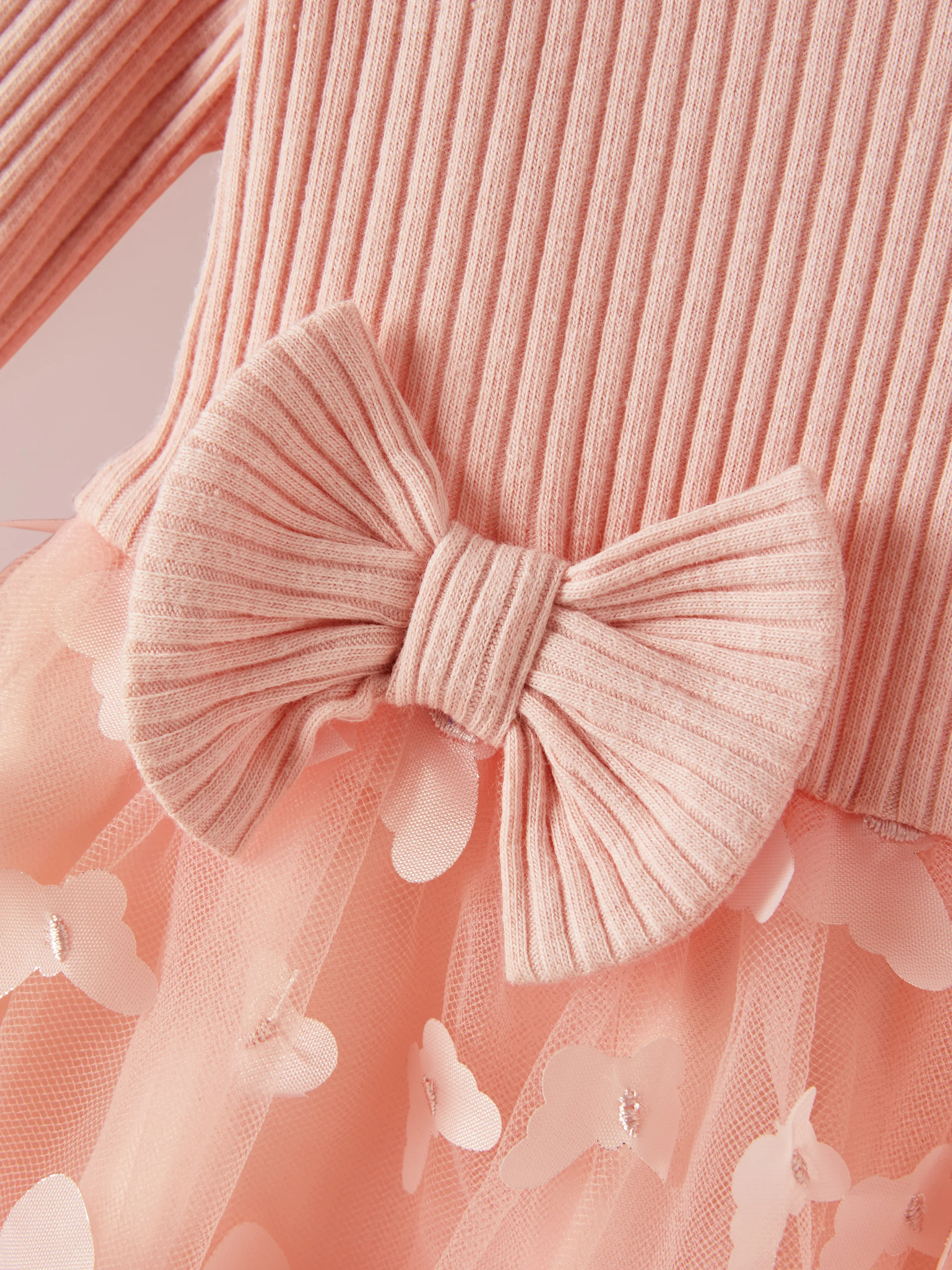 Baby Girl Sweet 3D Flower Mesh Dress incarnadinepink - Image 5