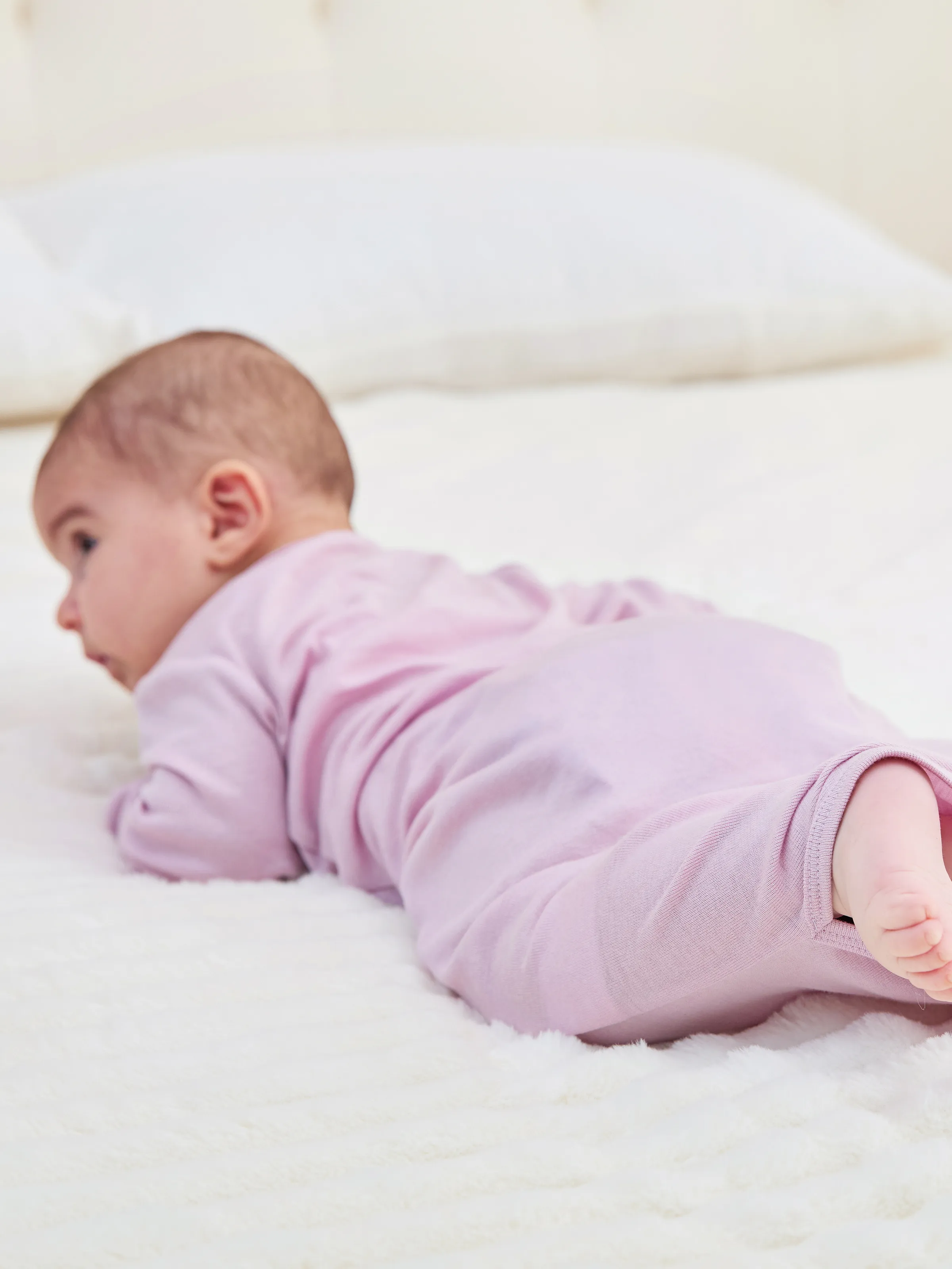 Baby Girl Wool Sleeping Bag Infant Gown with Headband Pink - Image 6