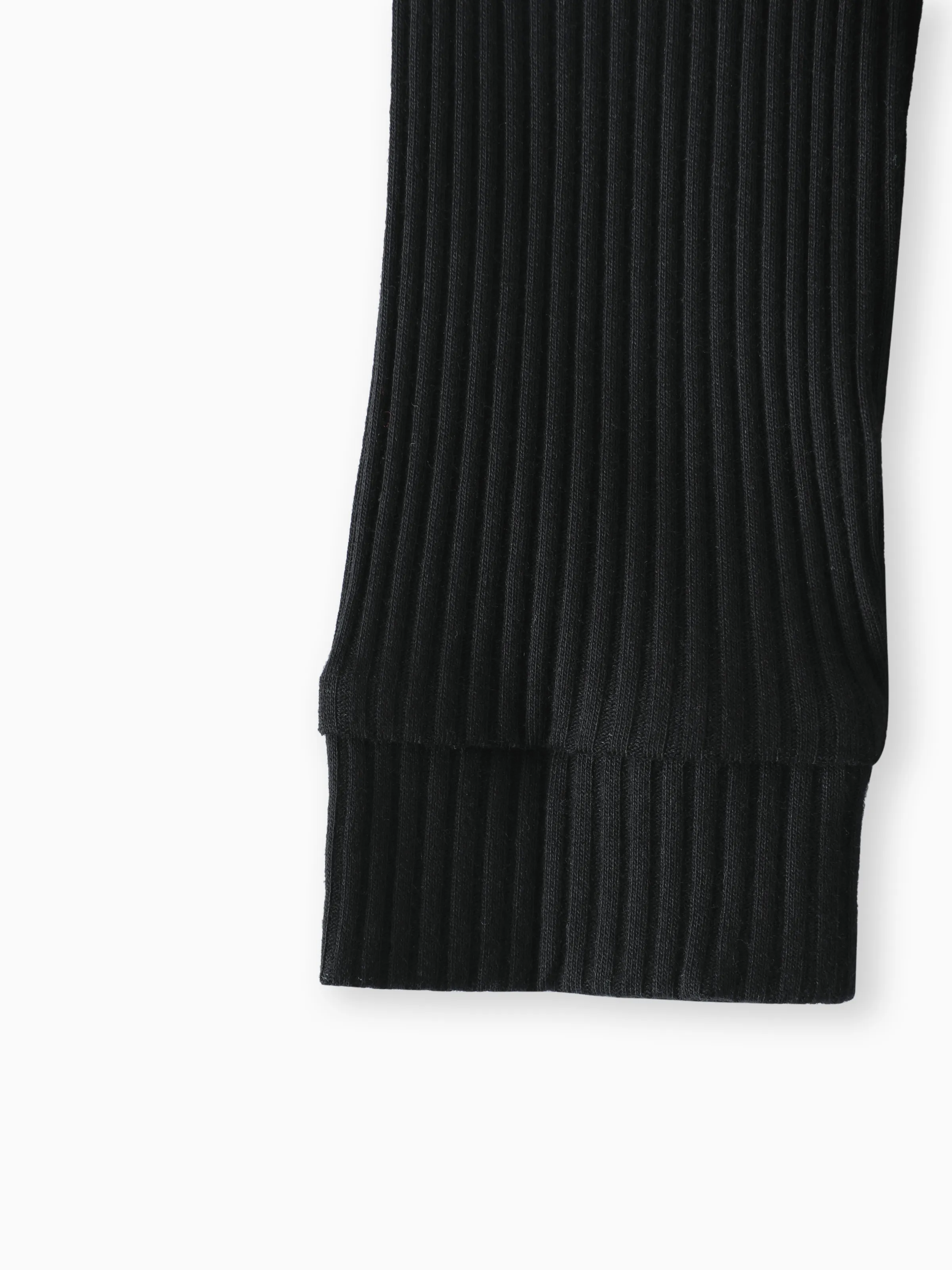 Baby Girl/Boy Cotton Button Design Solid Color Ribbed Long-sleeve Rompers Black - Image 5