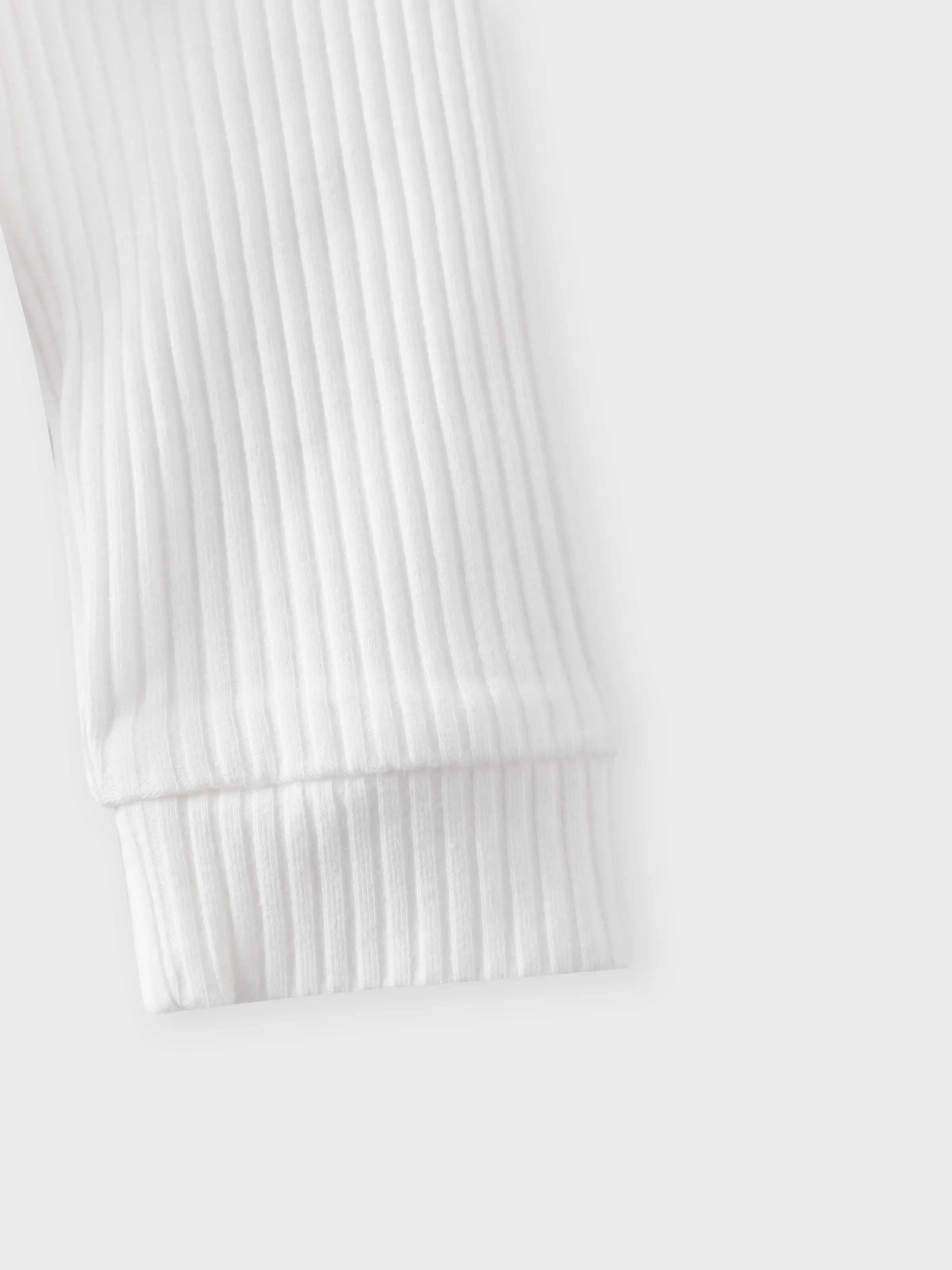 Baby Girl/Boy Cotton Button Design Solid Color Ribbed Long-sleeve Rompers White - Image 5