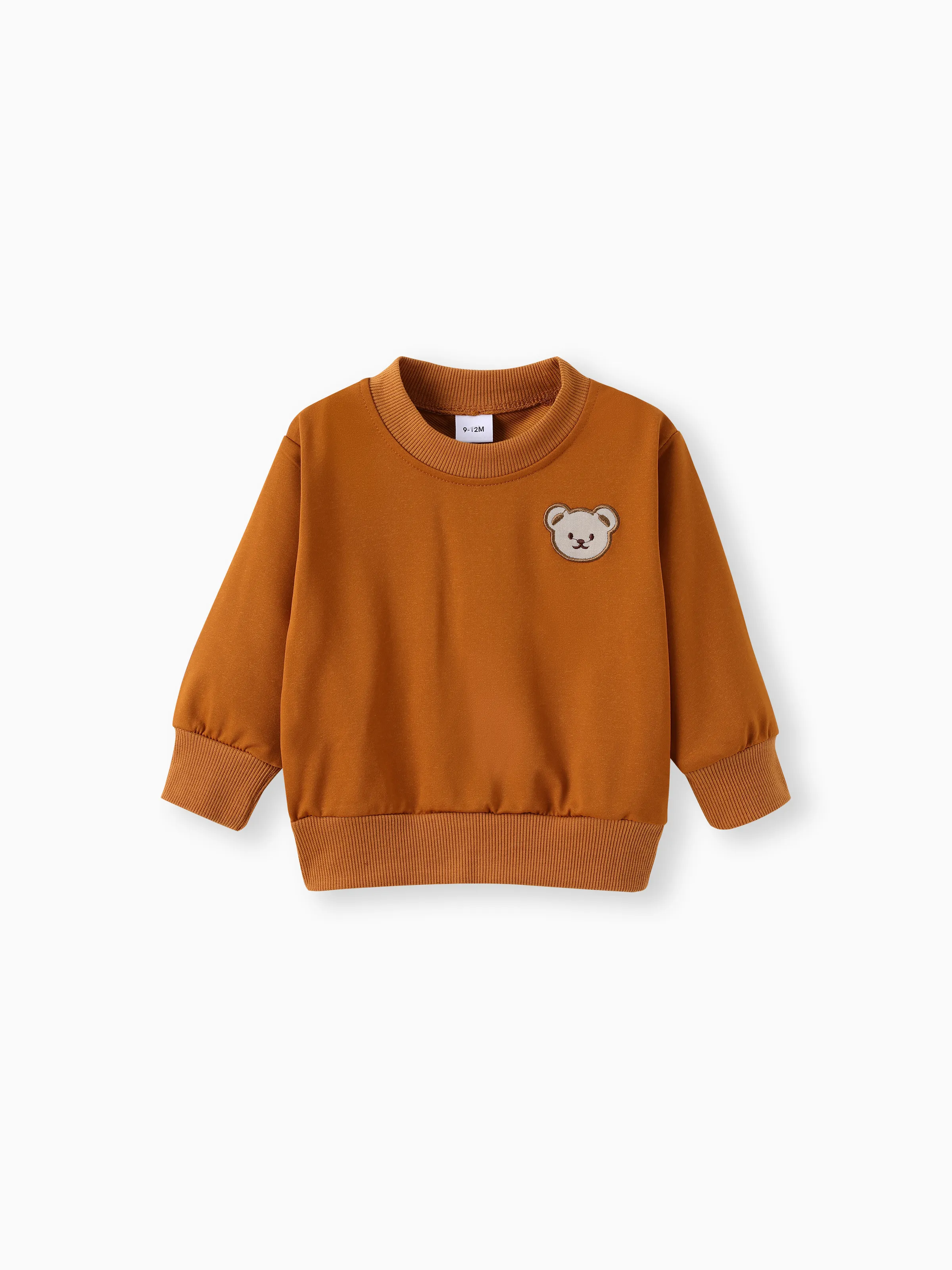 Baby/Toddler Boy Clothes 2pcs Bear Style Sweatshirt and Pants Set Brown - Image 2