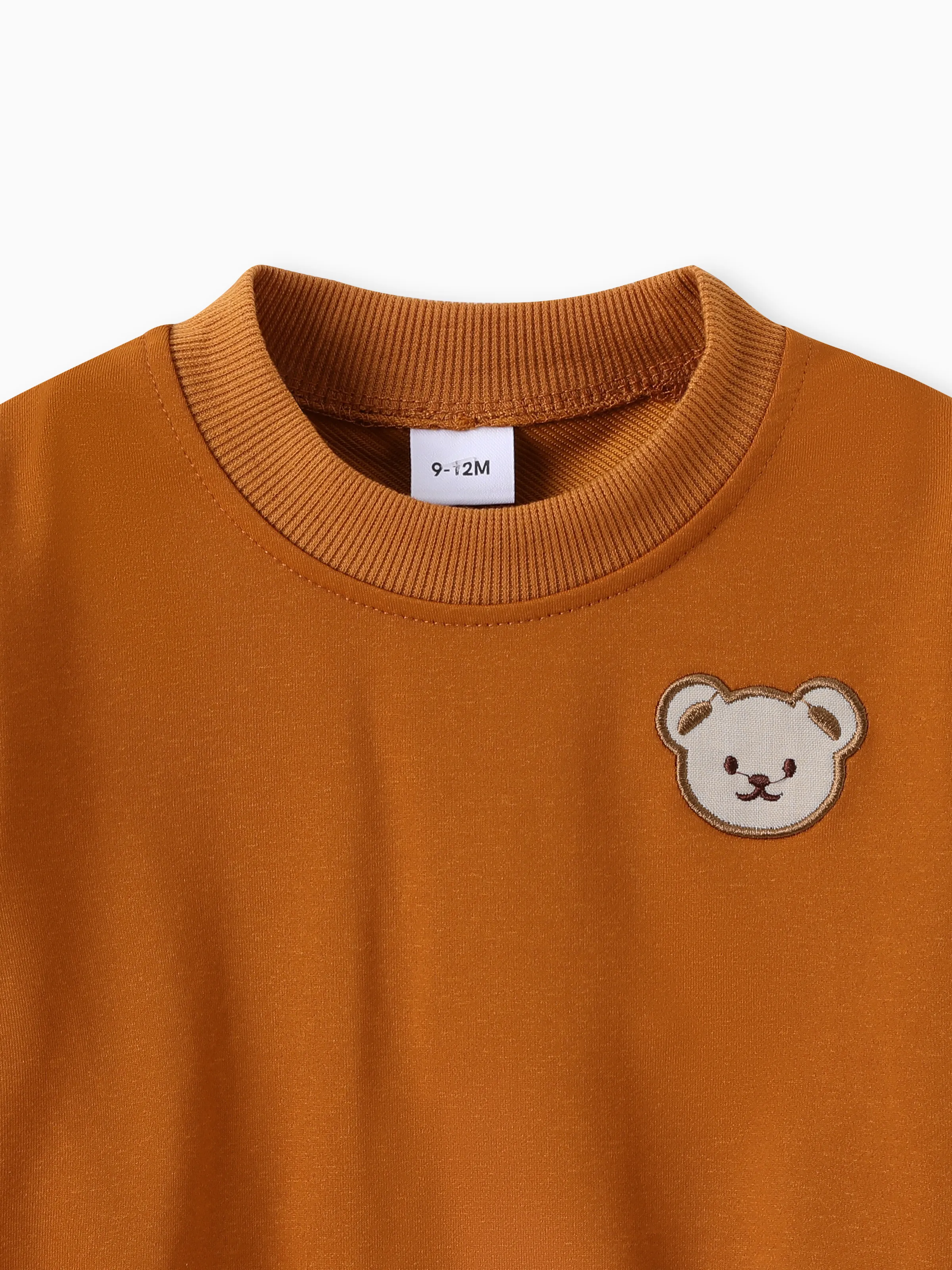 Baby/Toddler Boy Clothes 2pcs Bear Style Sweatshirt and Pants Set Brown - Image 3
