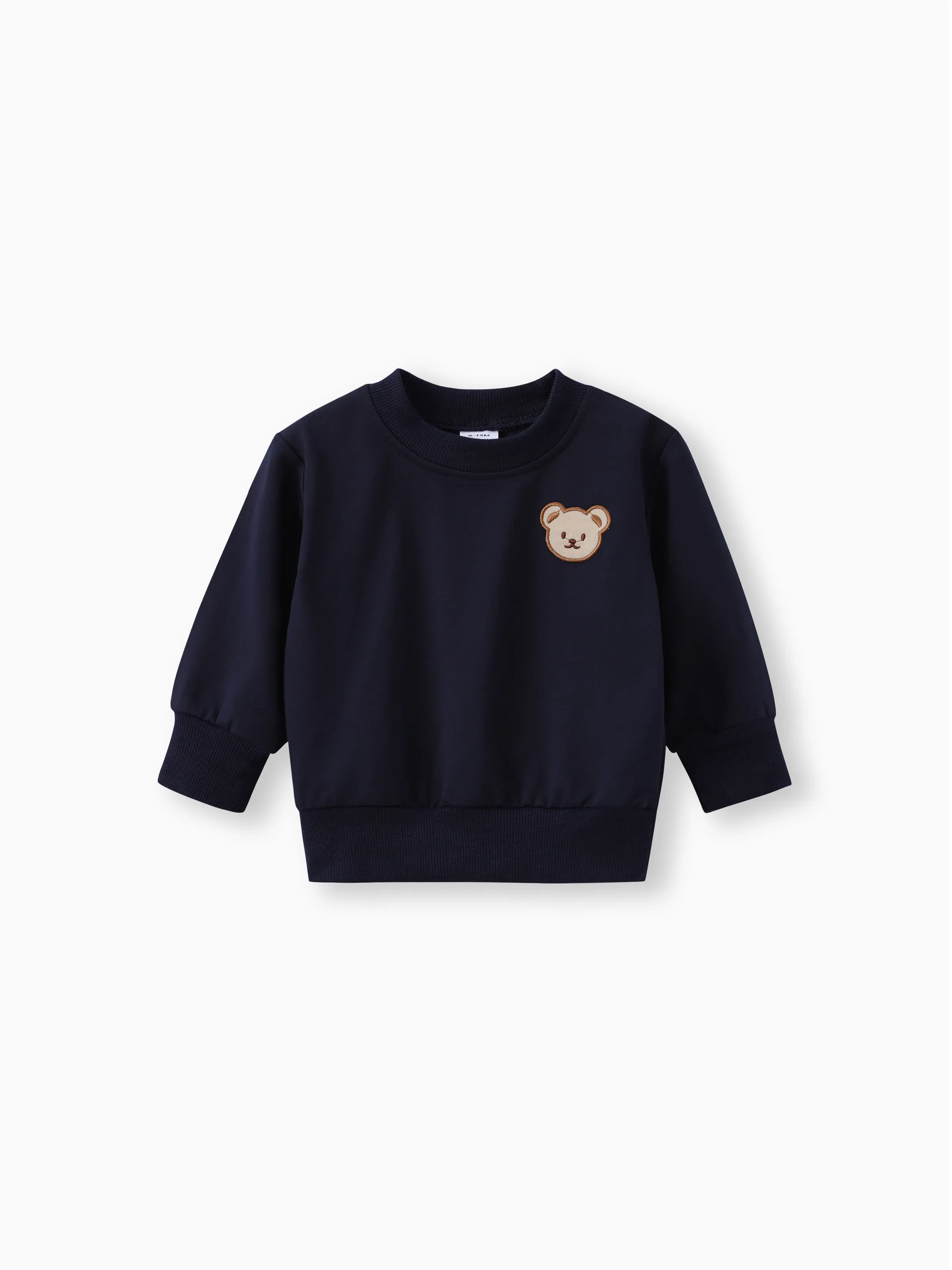 Baby/Toddler Girl/Boy Clothes 2pcs Bear Style Sweatshirt and Pants Set Dark Blue - Image 2