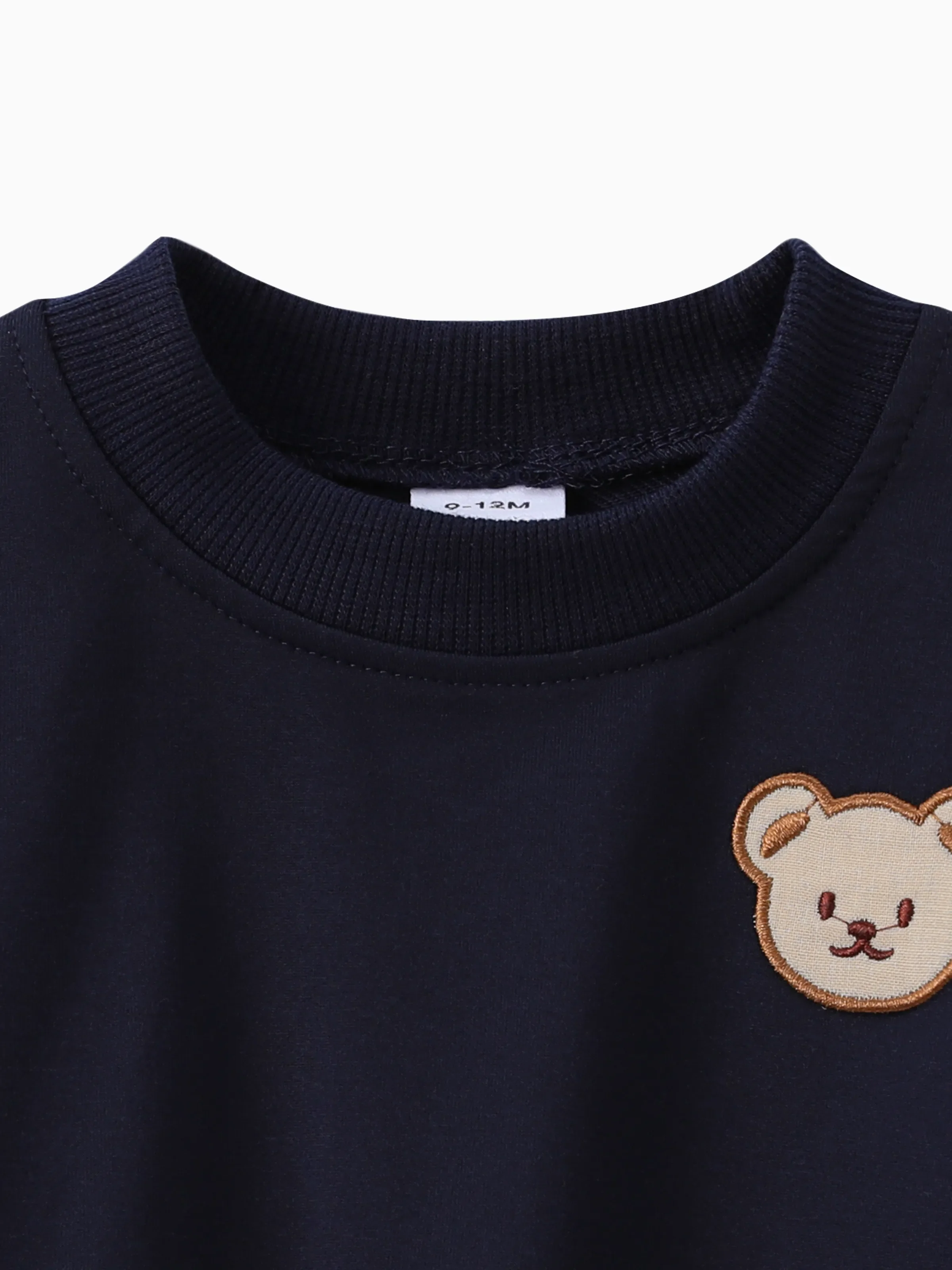 Baby/Toddler Girl/Boy Clothes 2pcs Bear Style Sweatshirt and Pants Set Dark Blue - Image 3