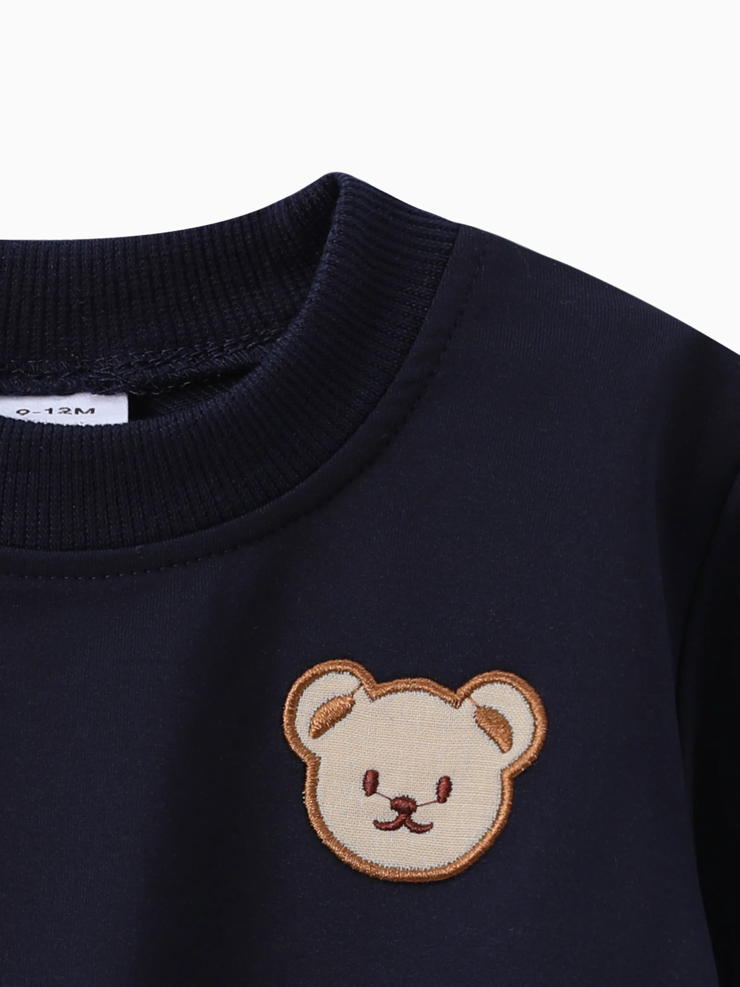 Baby/Toddler Girl/Boy Clothes 2pcs Bear Style Sweatshirt and Pants Set Dark Blue - Image 4