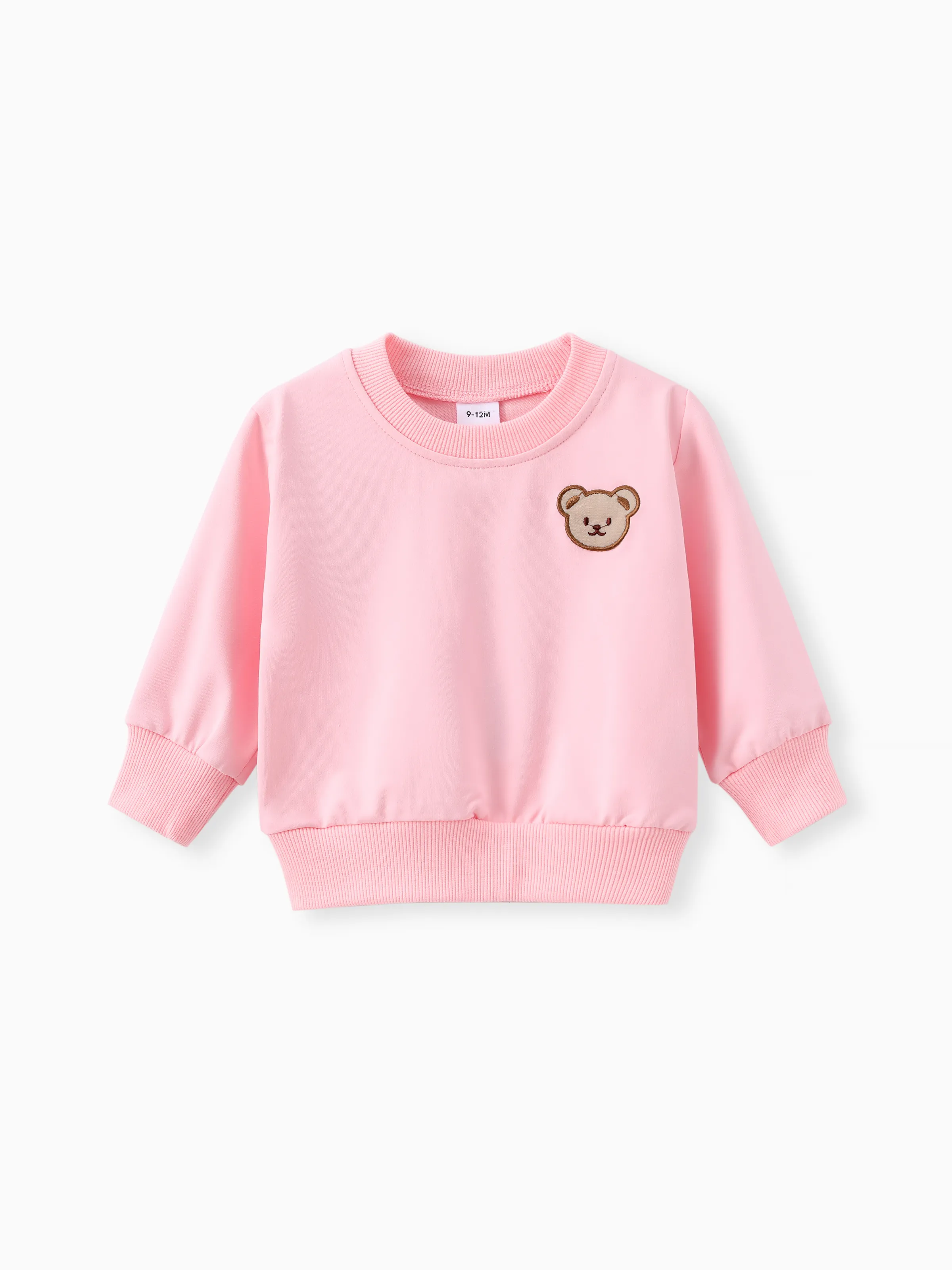 Baby/Toddler Girl Clothes 2pcs Bear Style Sweatshirt and Pants Set Pink - Image 2