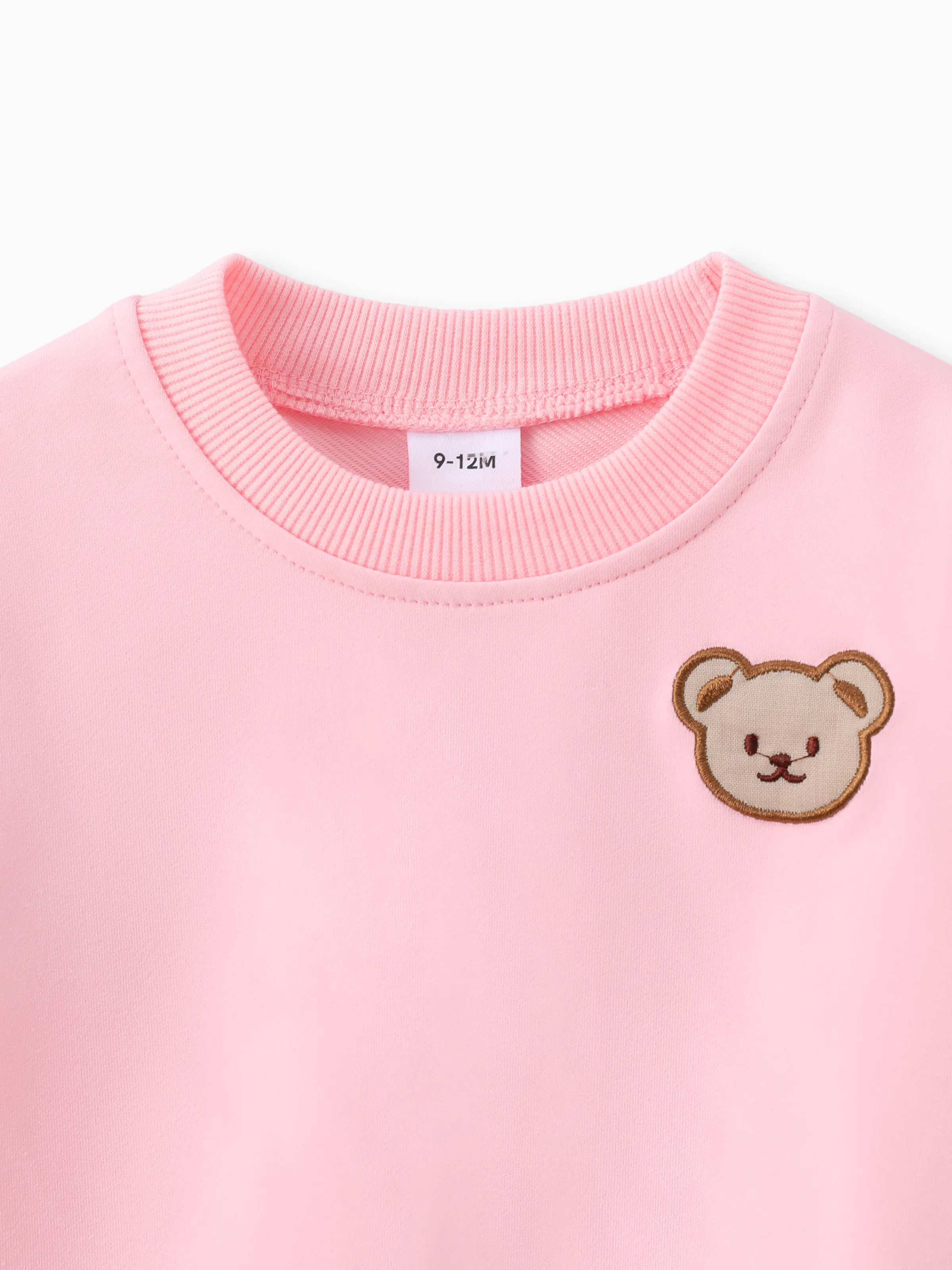 Baby/Toddler Girl Clothes 2pcs Bear Style Sweatshirt and Pants Set Pink - Image 3