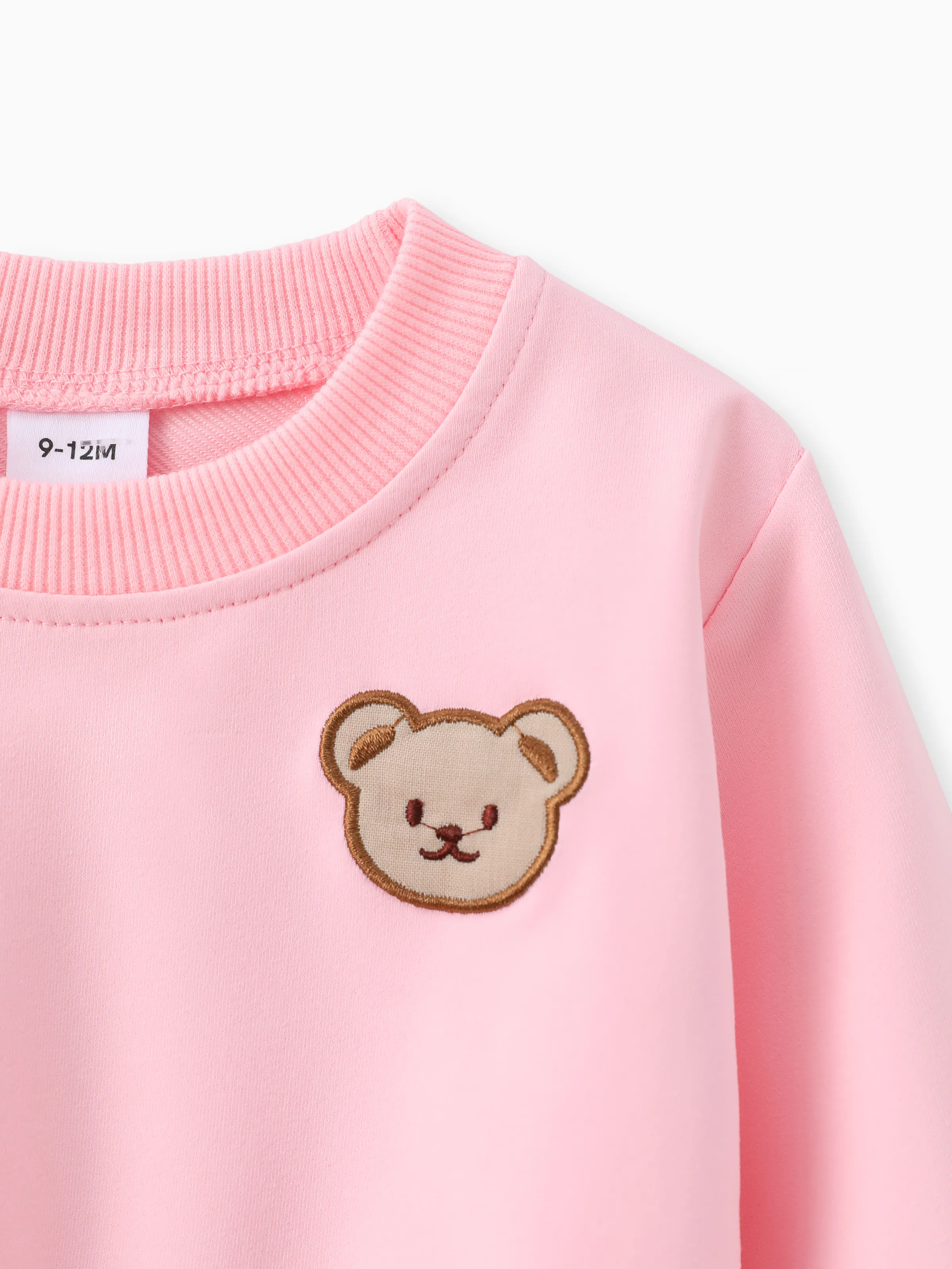 Baby/Toddler Girl Clothes 2pcs Bear Style Sweatshirt and Pants Set Pink - Image 4