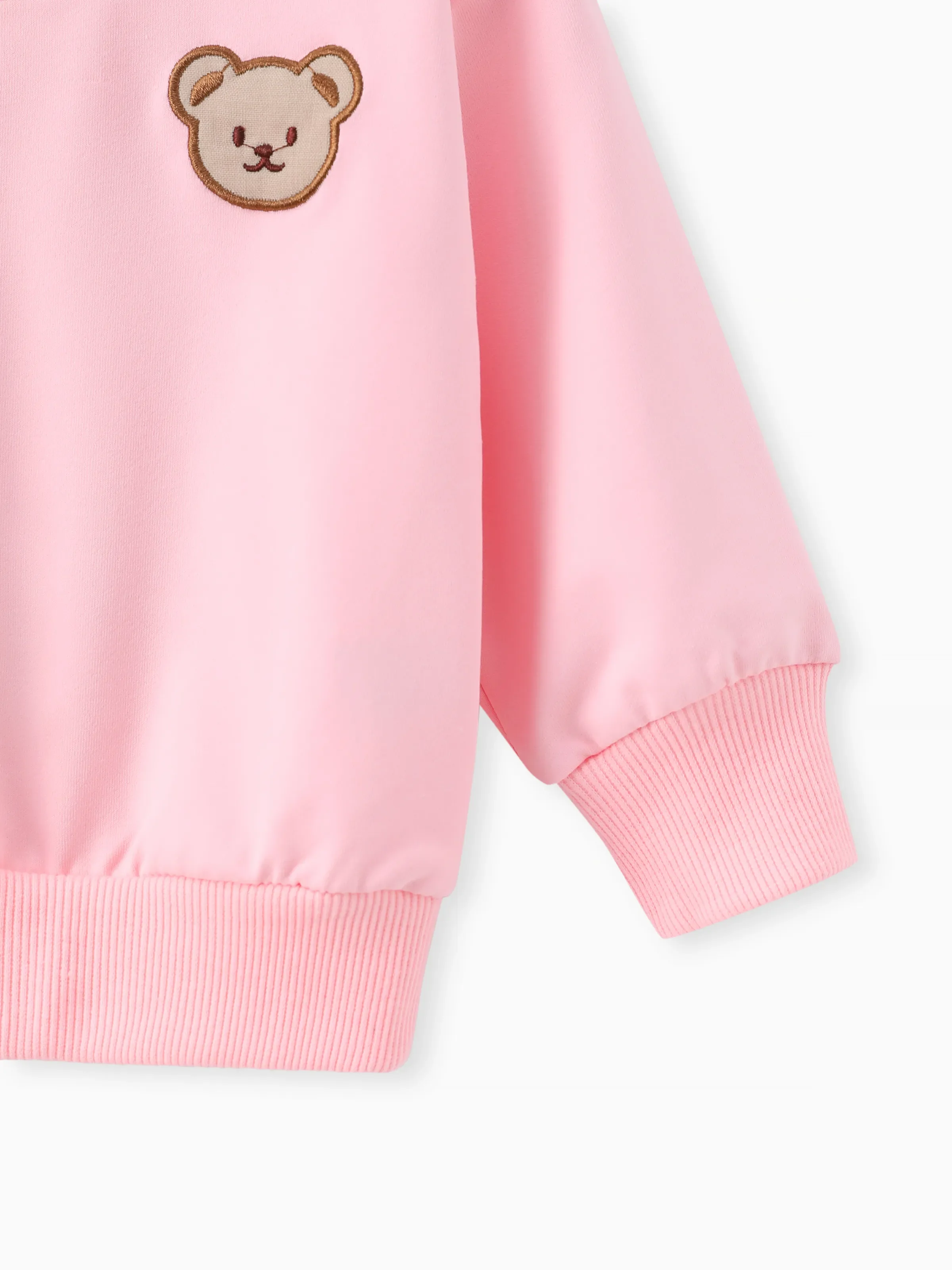 Baby/Toddler Girl Clothes 2pcs Bear Style Sweatshirt and Pants Set Pink - Image 5