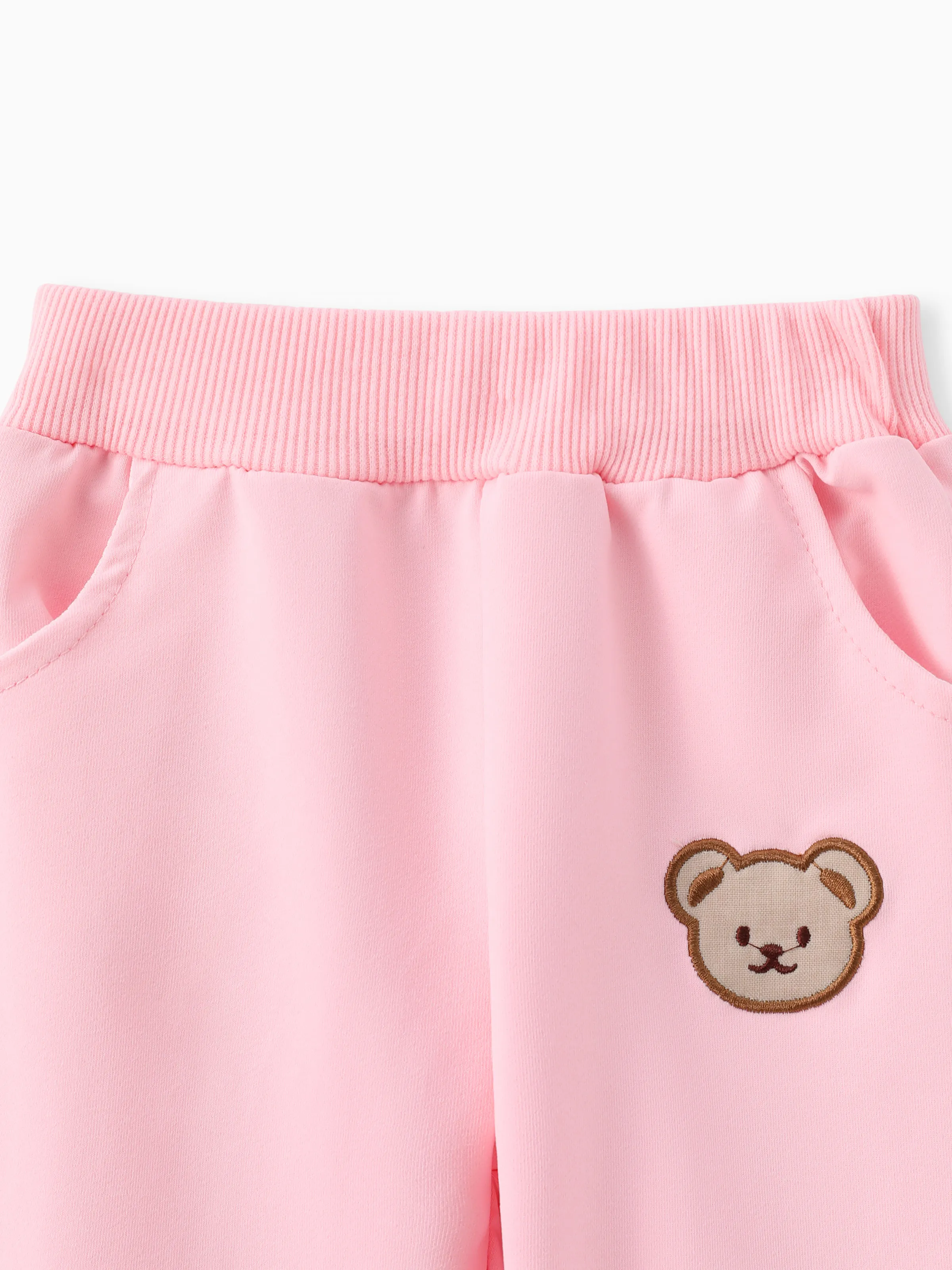 Baby/Toddler Girl Clothes 2pcs Bear Style Sweatshirt and Pants Set Pink - Image 7