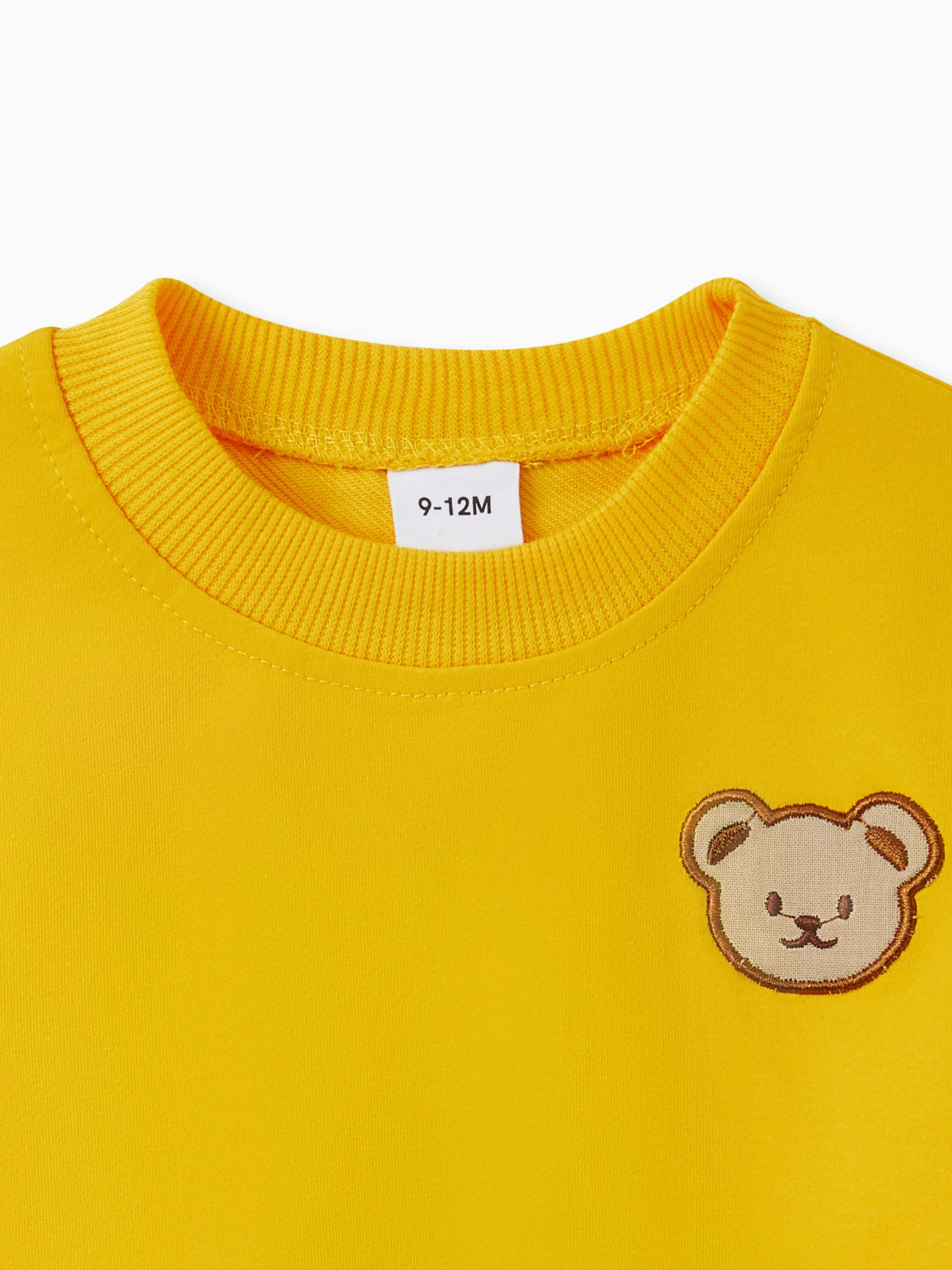 Baby/Toddler Girl/Boy Clothes 2pcs Bear Style Sweatshirt and Pants Set Yellow - Image 3
