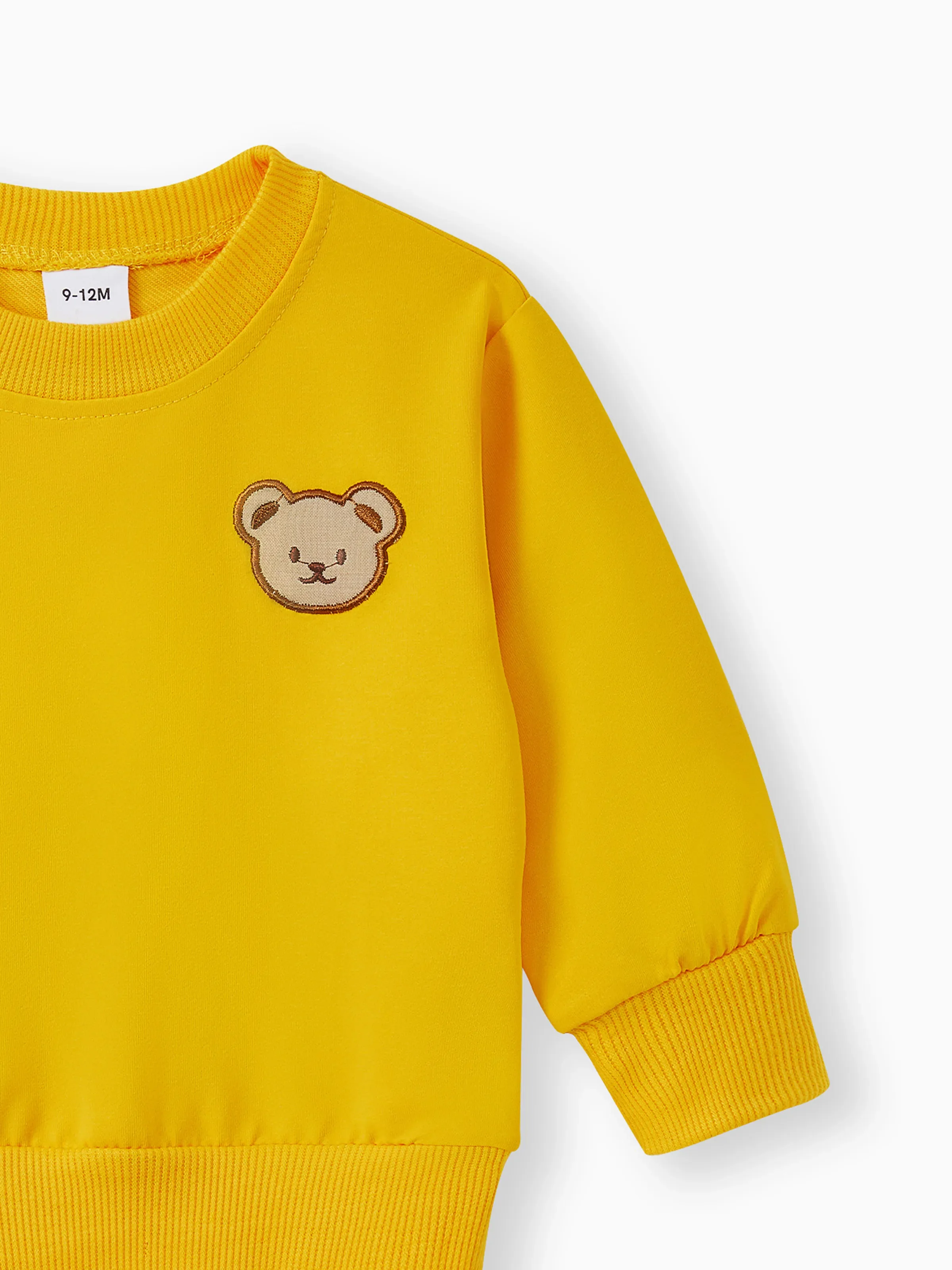 Baby/Toddler Girl/Boy Clothes 2pcs Bear Style Sweatshirt and Pants Set Yellow - Image 4